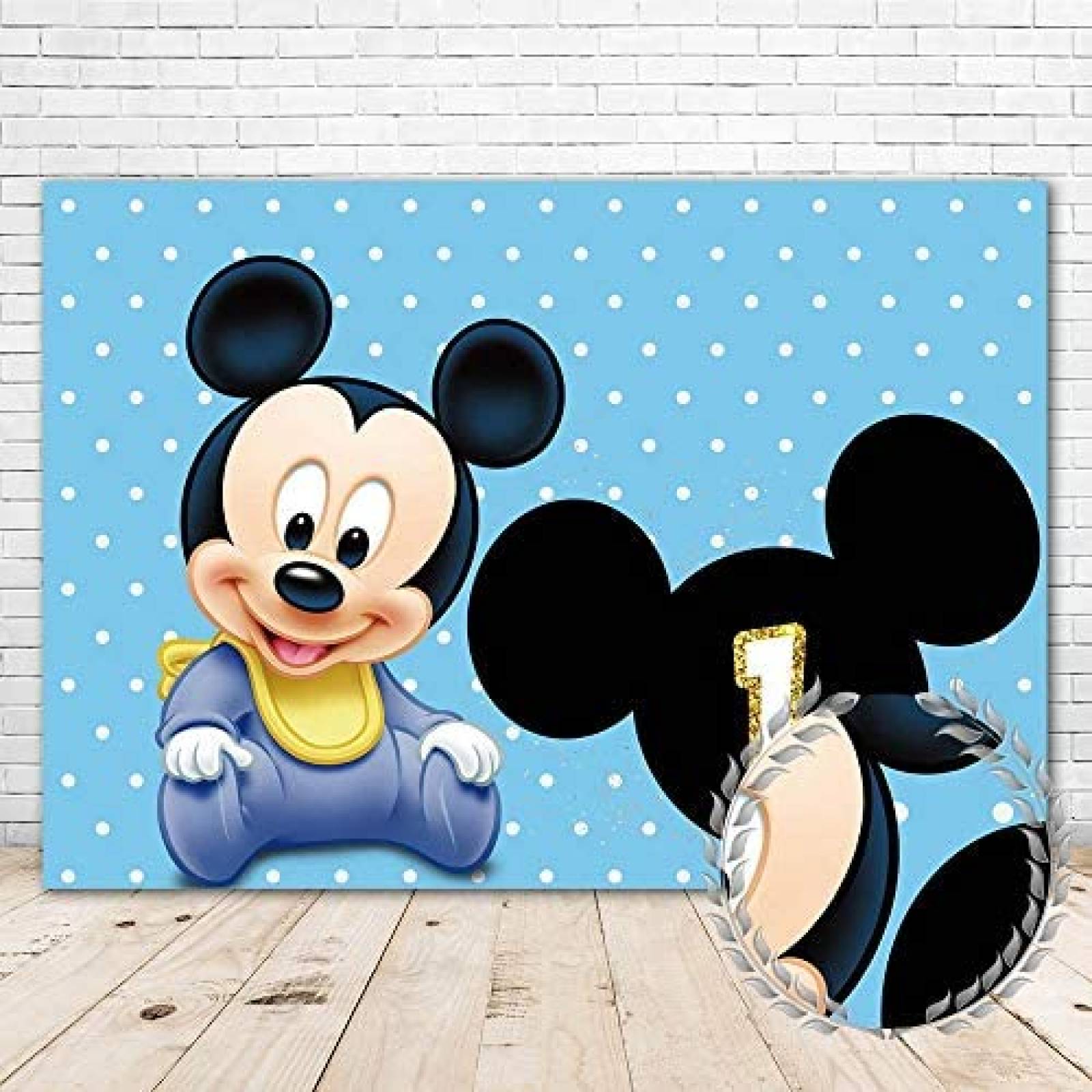 Fondo YouRan de Mickey Mouse de 7x5 infantil -Azul