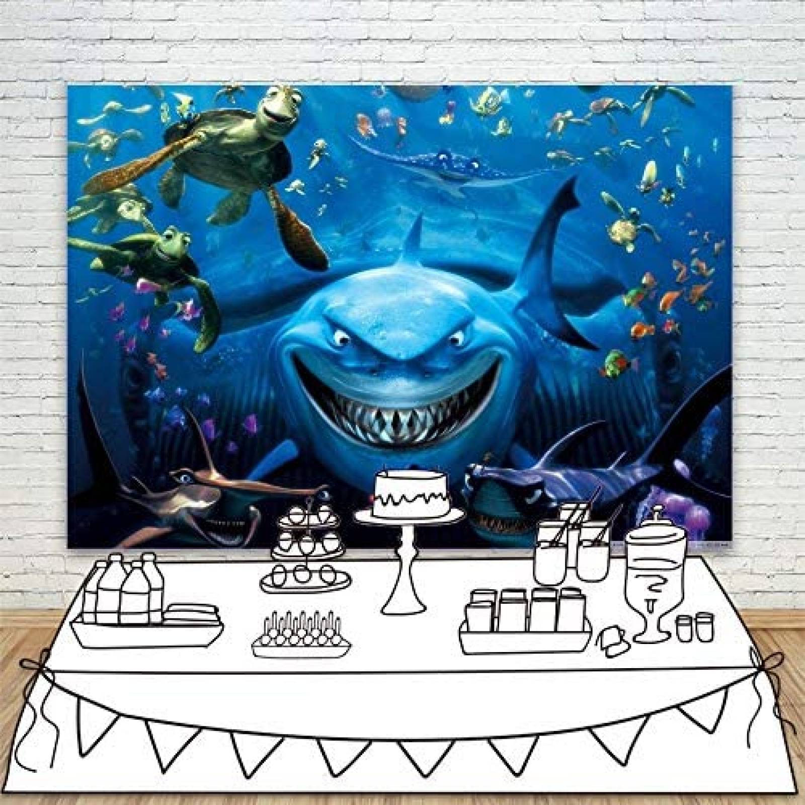 Fondo para fotografia YouRan Nemo/tiburon 7x5ft -Colorido