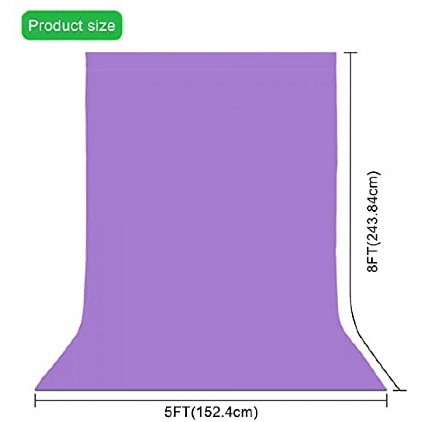 Telon Zdada Fondo Fotografico 5 x 8 ft + Clips -Morado