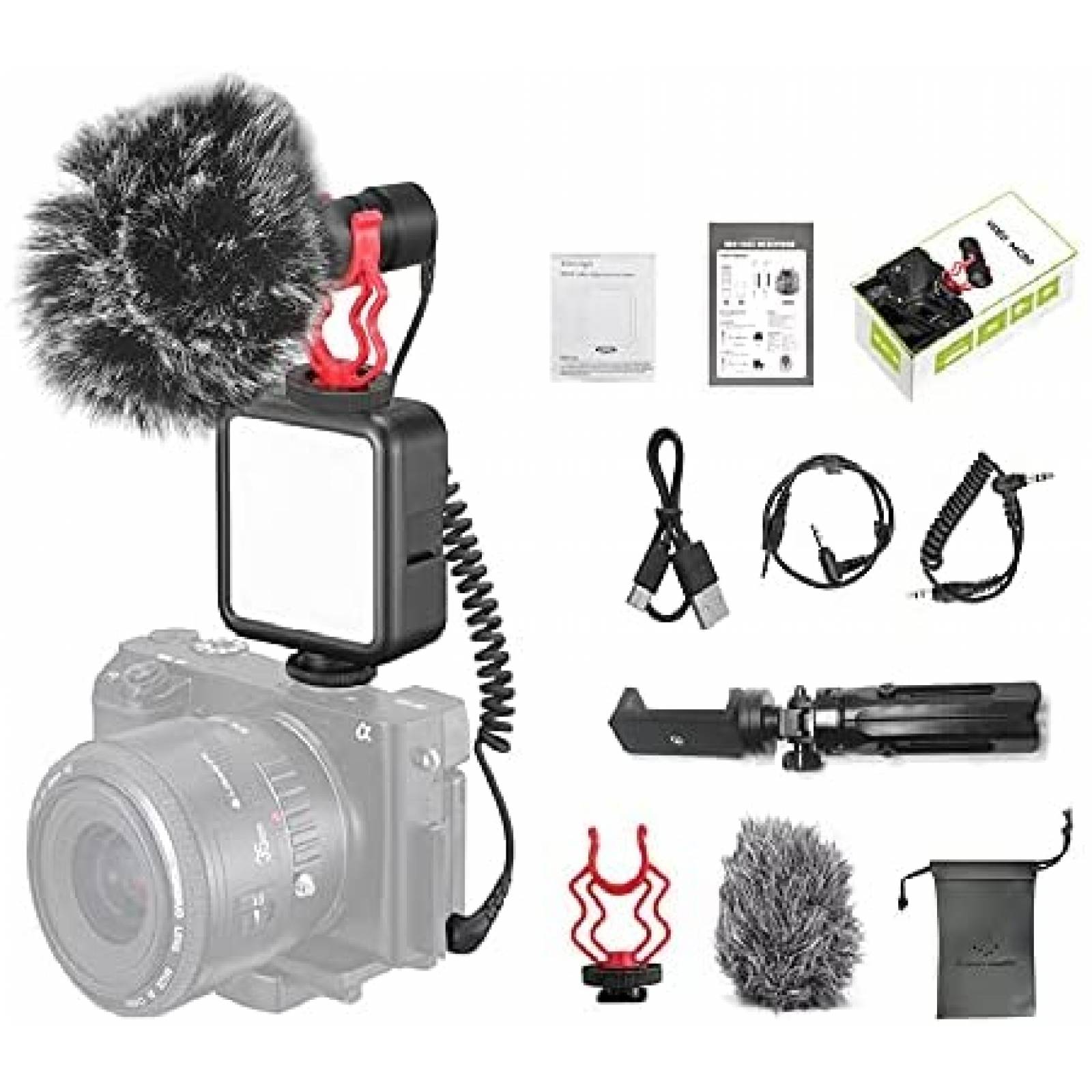 Microfono para Camara Adamantite con Accesorios -Negro