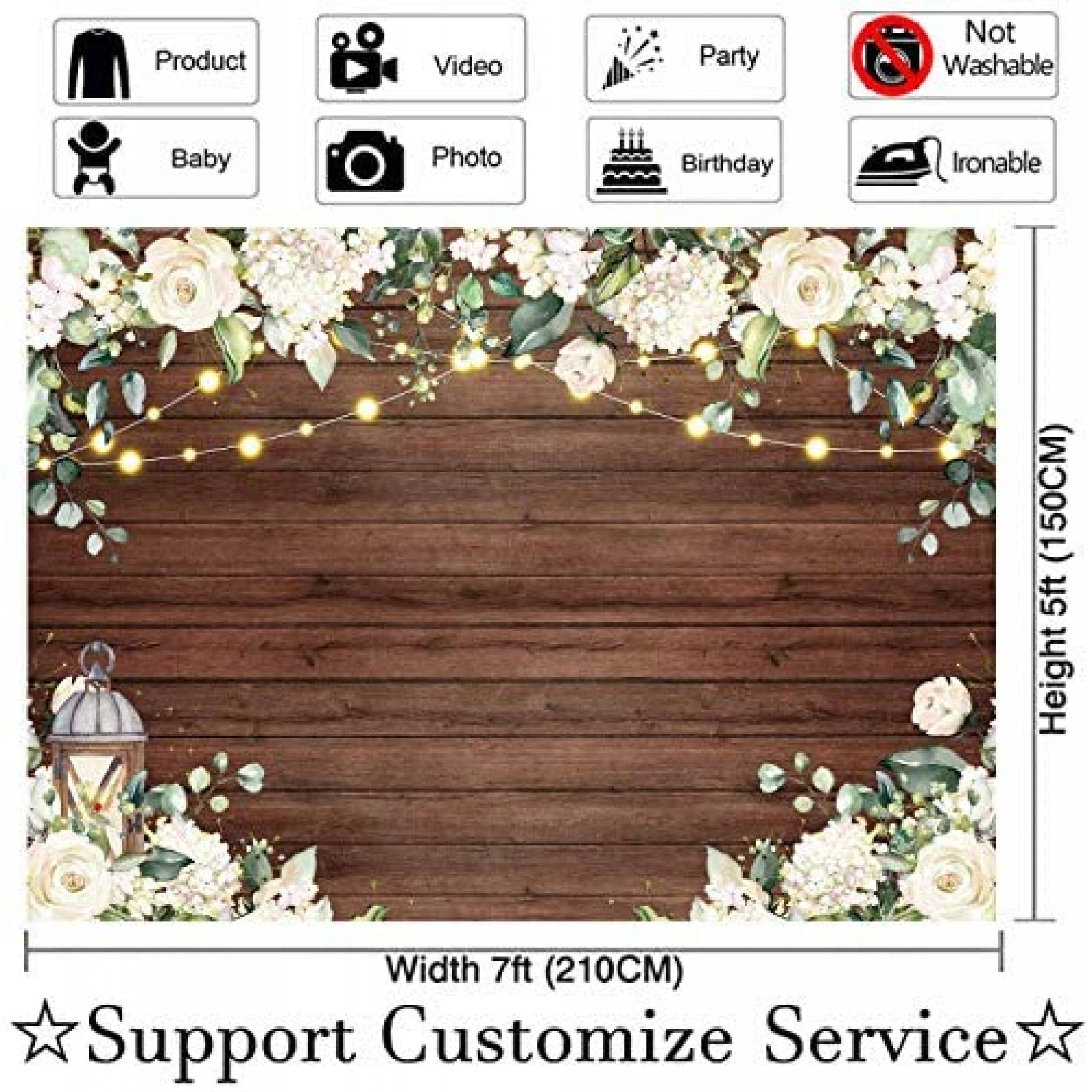 Fondo de fotografia Allenjoy de 7'x5' de madera rustico