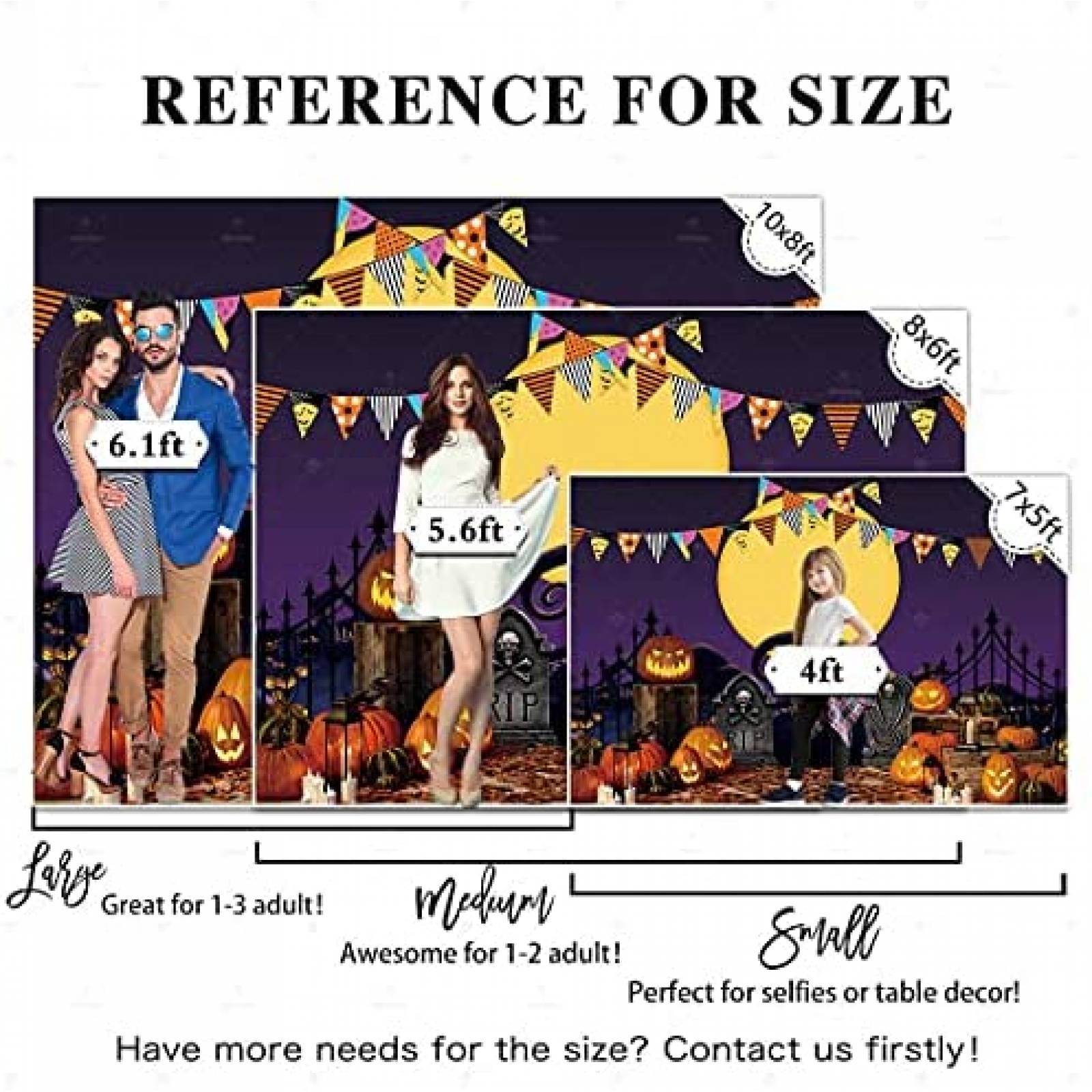 Telon de fondo Allenjoy 7 x 5 pies de Halloween -Morado