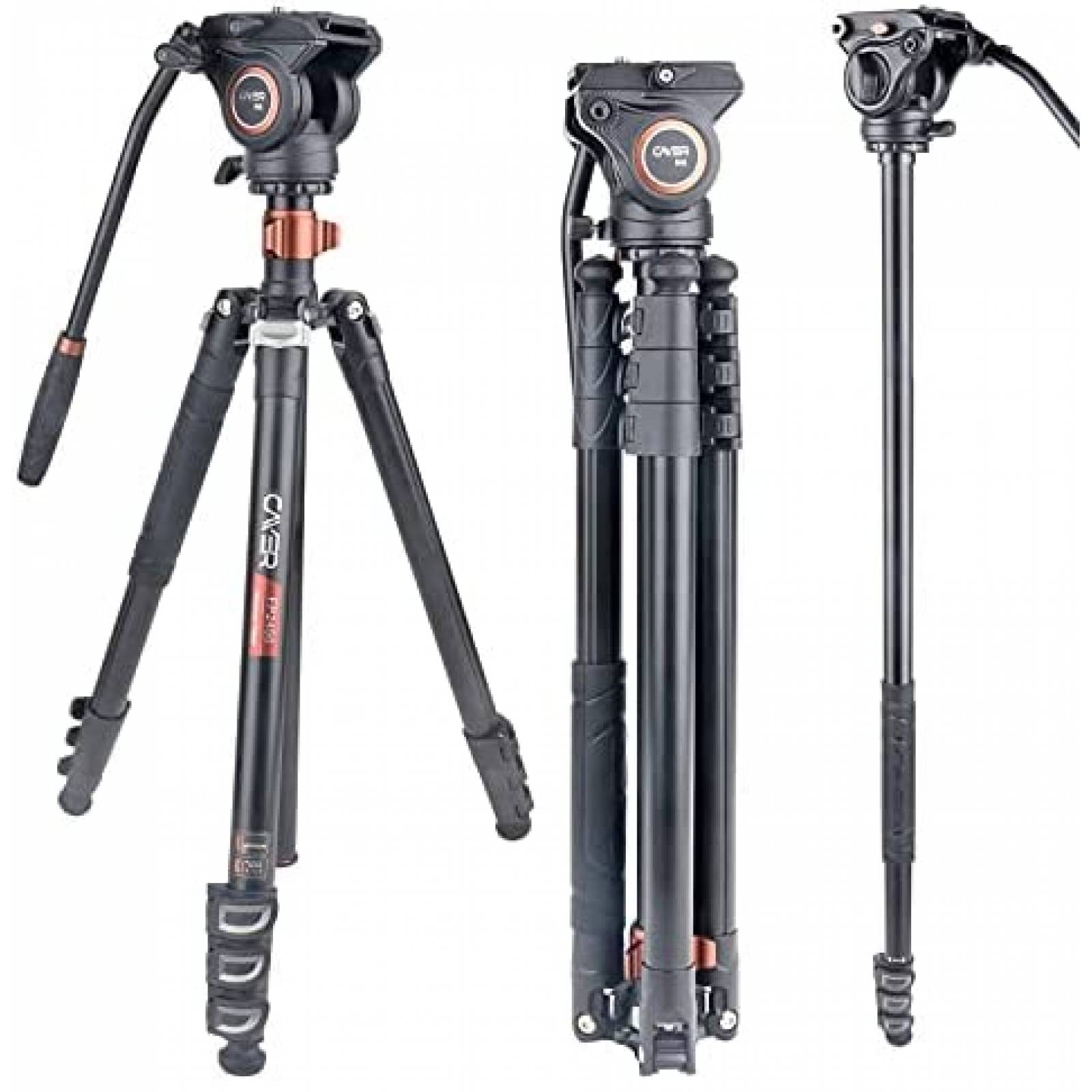 Tripie Completo Cayer FP2450 de 75'' y 13.2 Libras -Negro