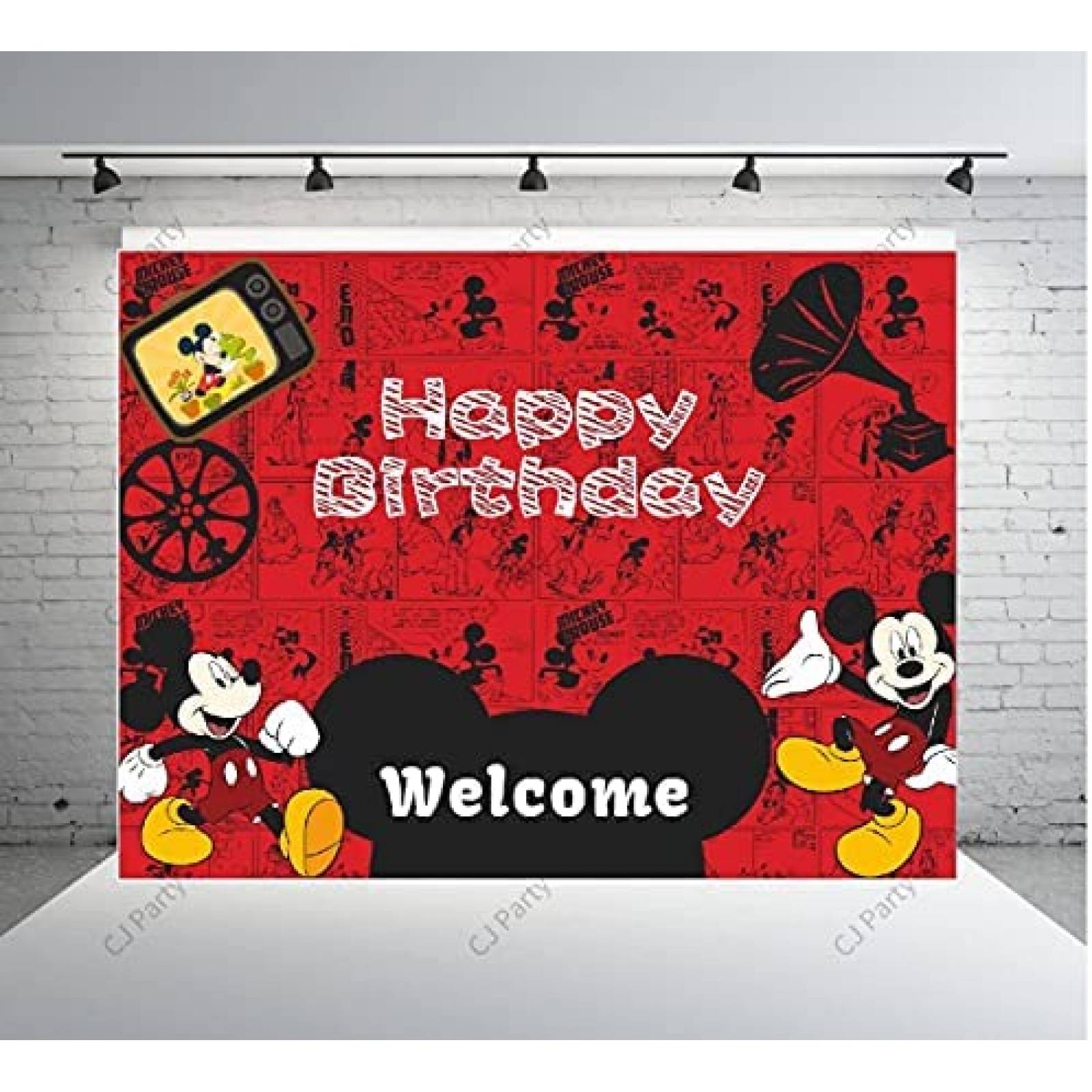 Fondo de fotos CJ Party Supplies de cumpleaos 7x5ft -Rojo