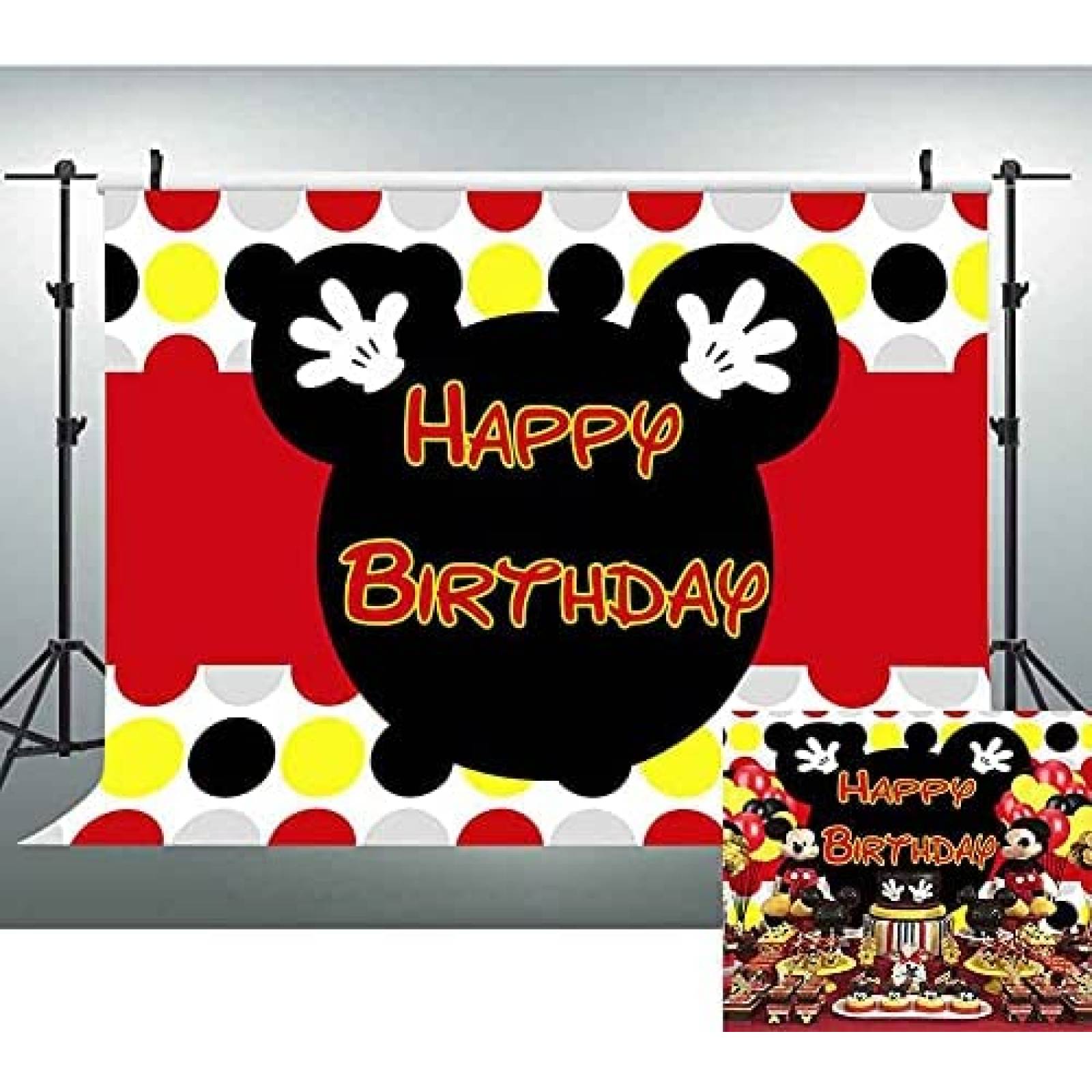 Fondo fotografia EOALOR Happy Birthday mickey 7x5ft-Colorido