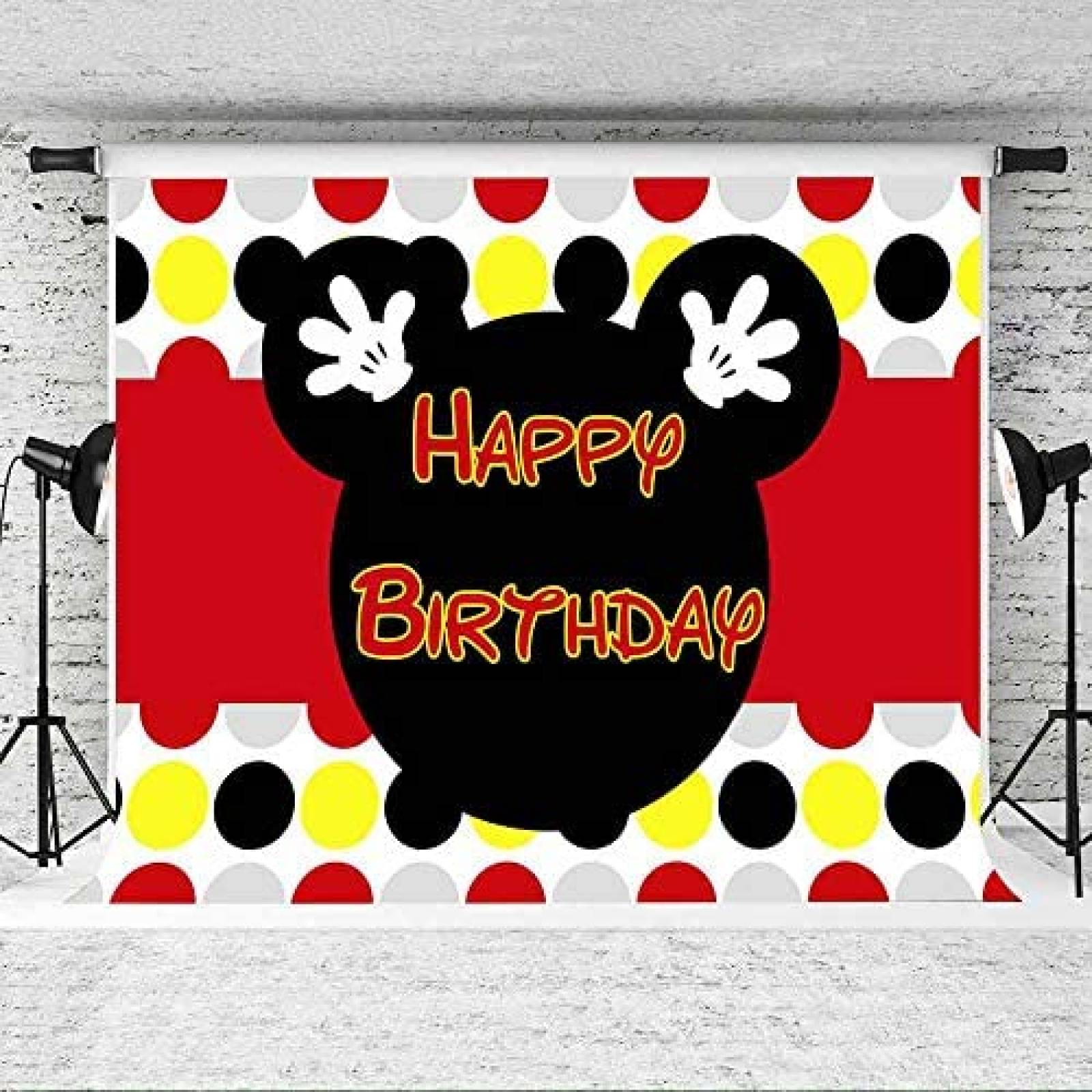 Fondo fotografia EOALOR Happy Birthday mickey 7x5ft-Colorido