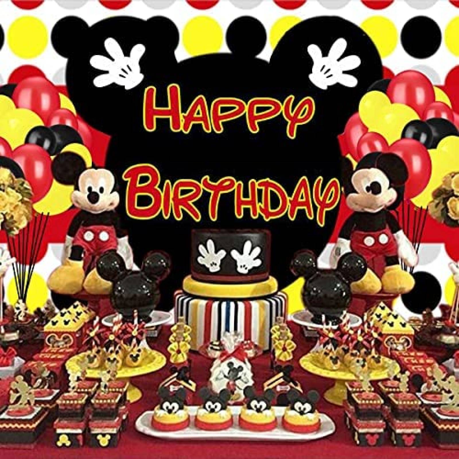 Fondo fotografia EOALOR Happy Birthday mickey 7x5ft-Colorido