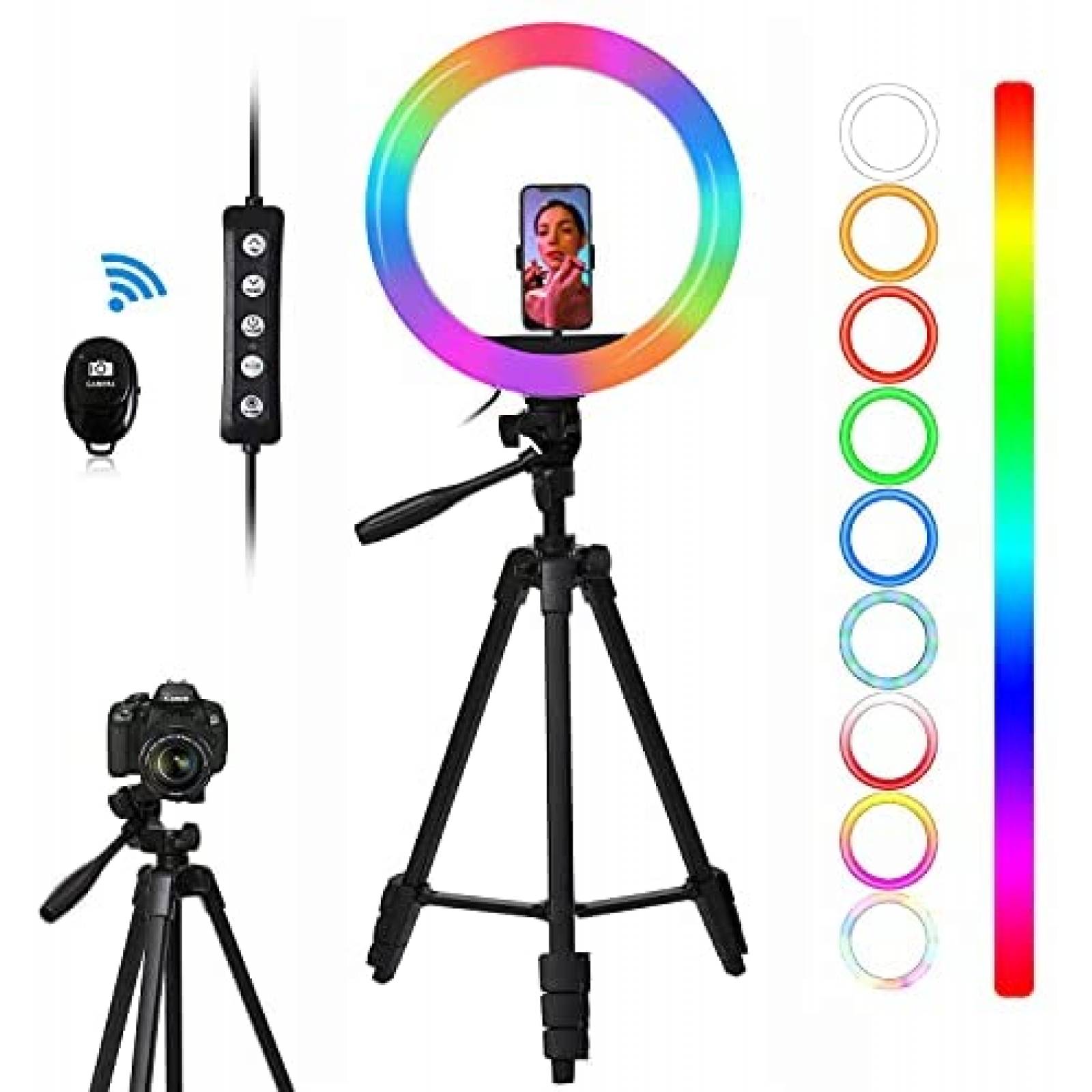 Aro de Luz Fotulato 10'' Con Tripie y Soporte Para Celular