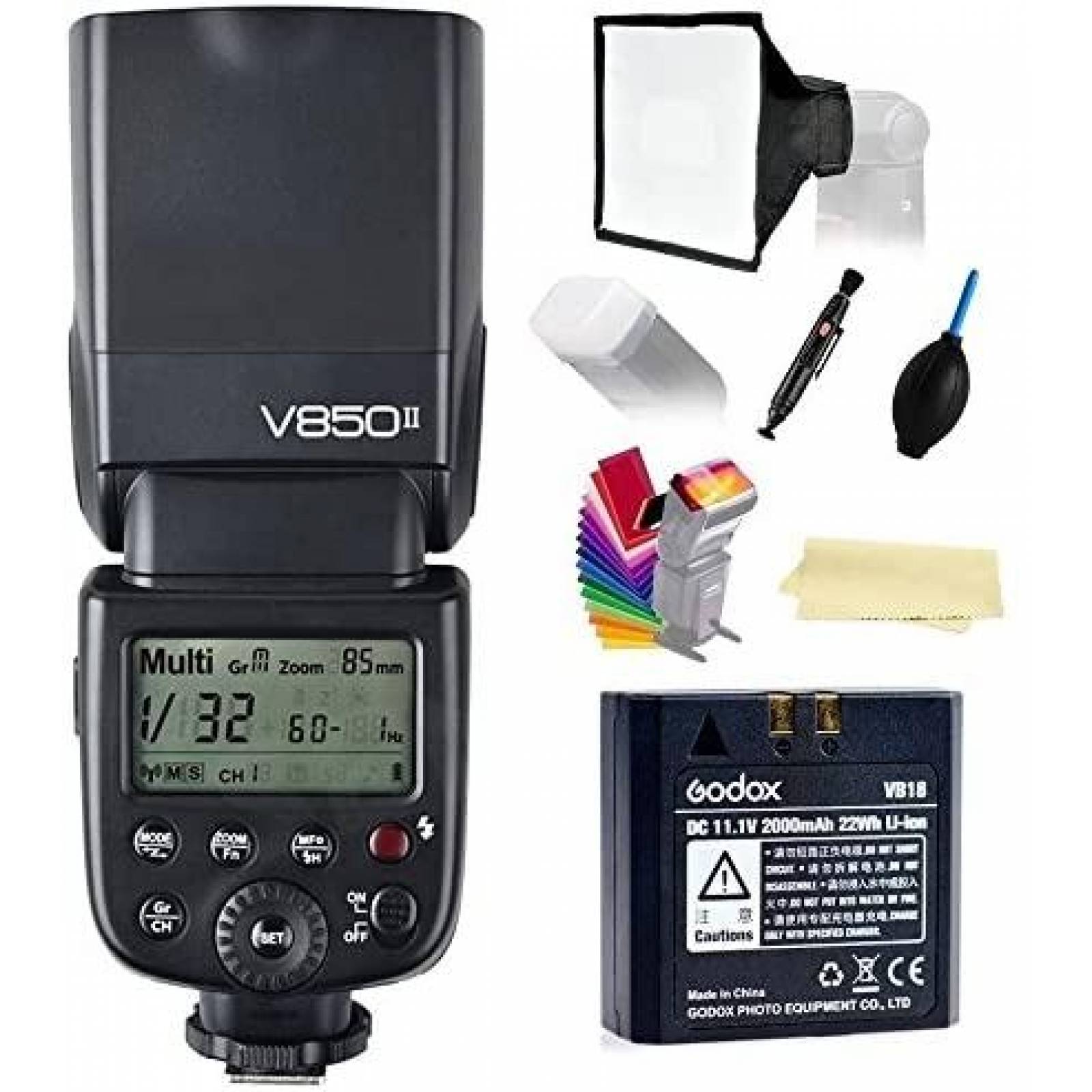 Flash Godox V850II Speedlight GN60 2.4G 1/8000s Inalambrico