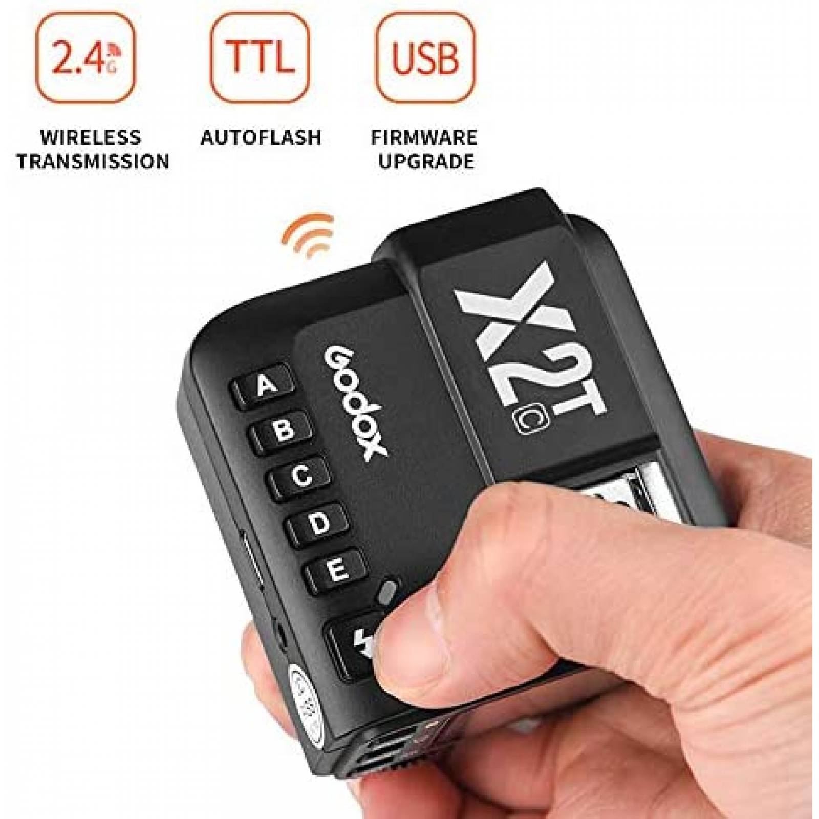 Disparador De Flash Godox X2T-C Con Control Receptor 2X1R-C