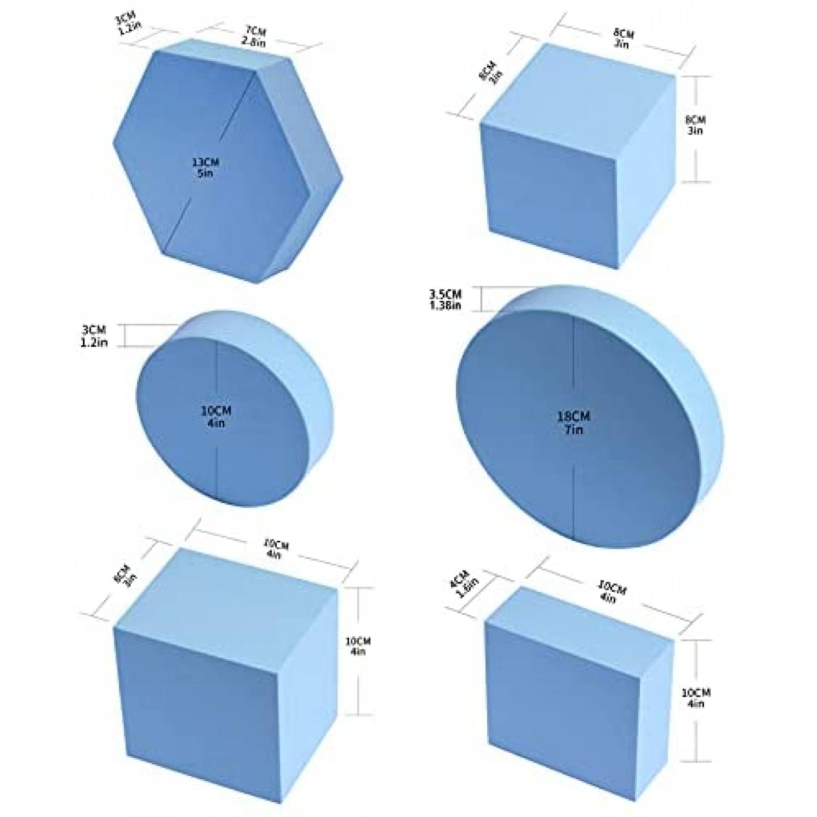 Figuras Geometricas para Fotografia Goshoot de 6 Pzs -Azul