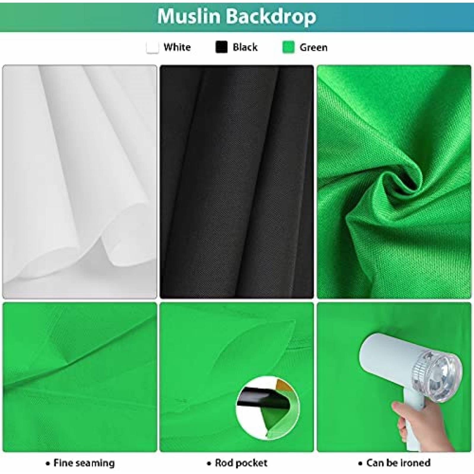 Sistema de soporte de fondo HPUSN de 8.5 x 10 pies -Verde