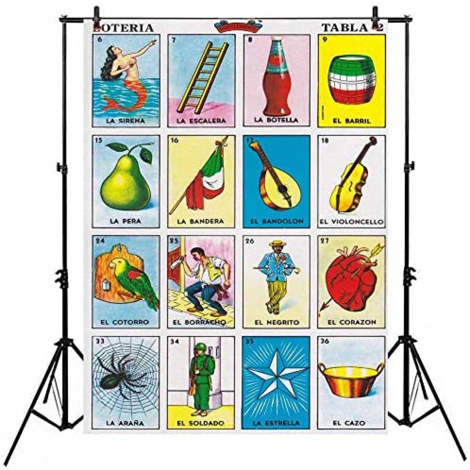 Fondo de Fotografia JMING de 5x7 Pies -Carta de Loteria
