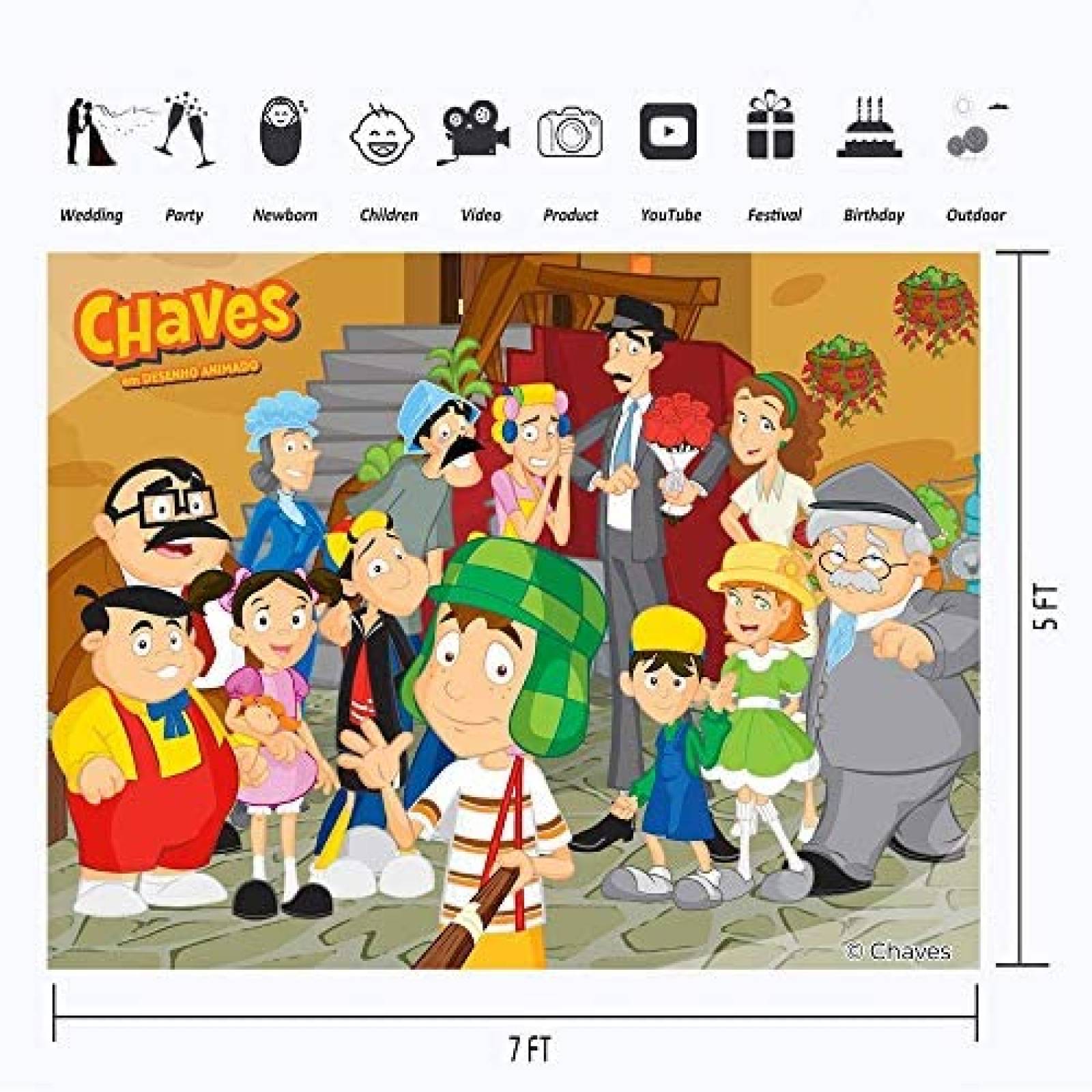 Telon de fondo JMING El Chavo Del Ocho de 7x5ft vinilo