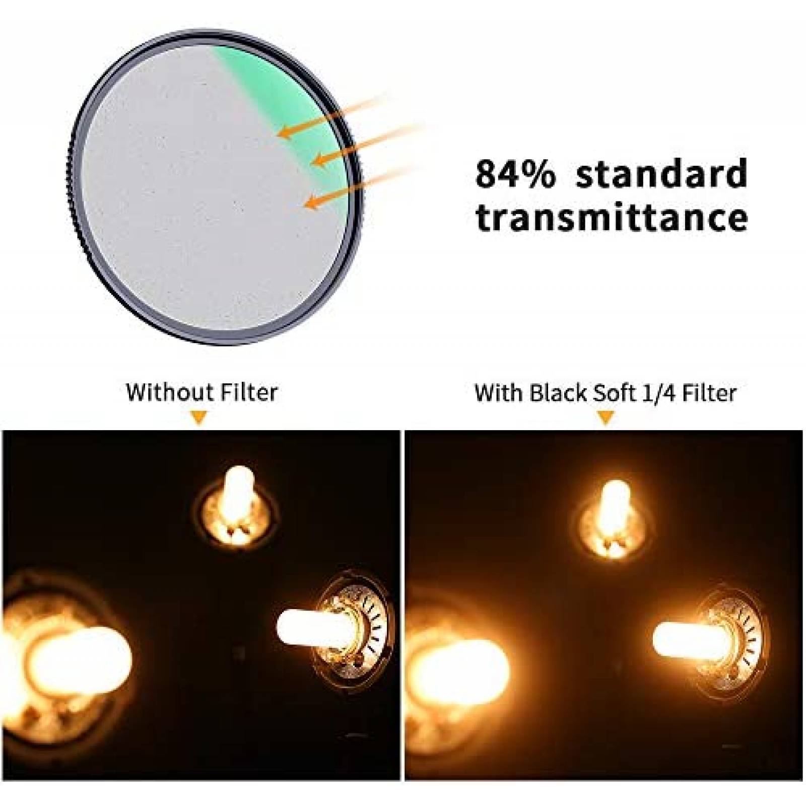 Filtro para camara K&F Concept Efecto cine 77mm -Negro