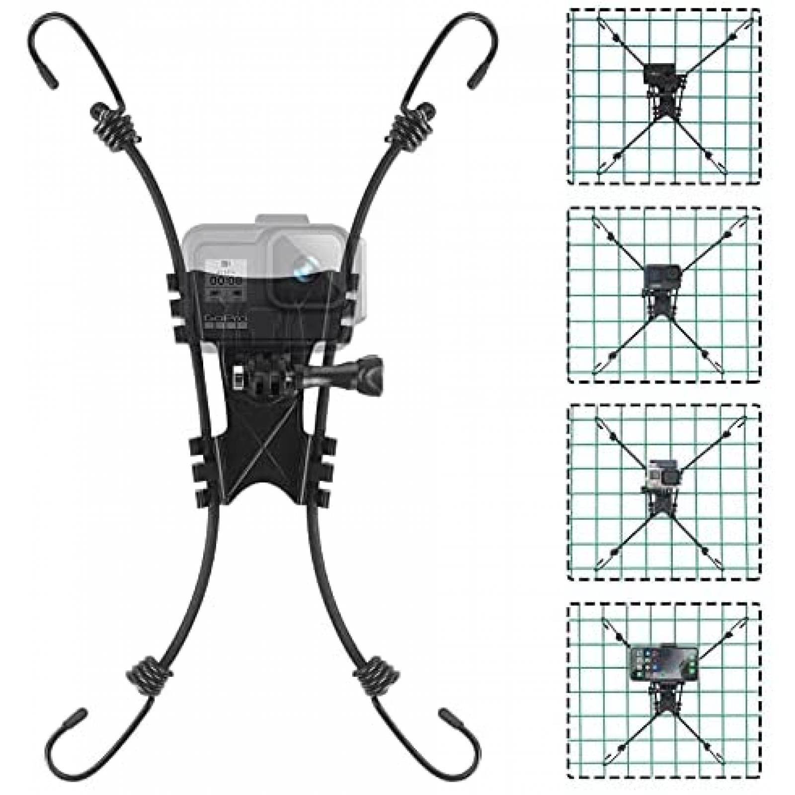 Montaje de Reja KOQEIEY para GoPro Action/One X2 -Negro