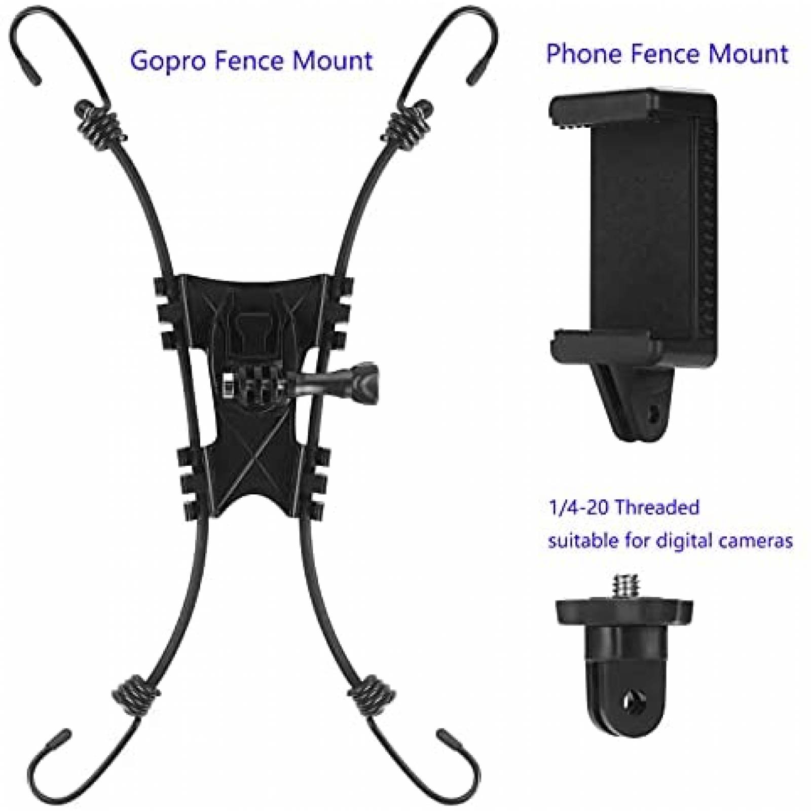 Montaje de Reja KOQEIEY para GoPro Action/One X2 -Negro