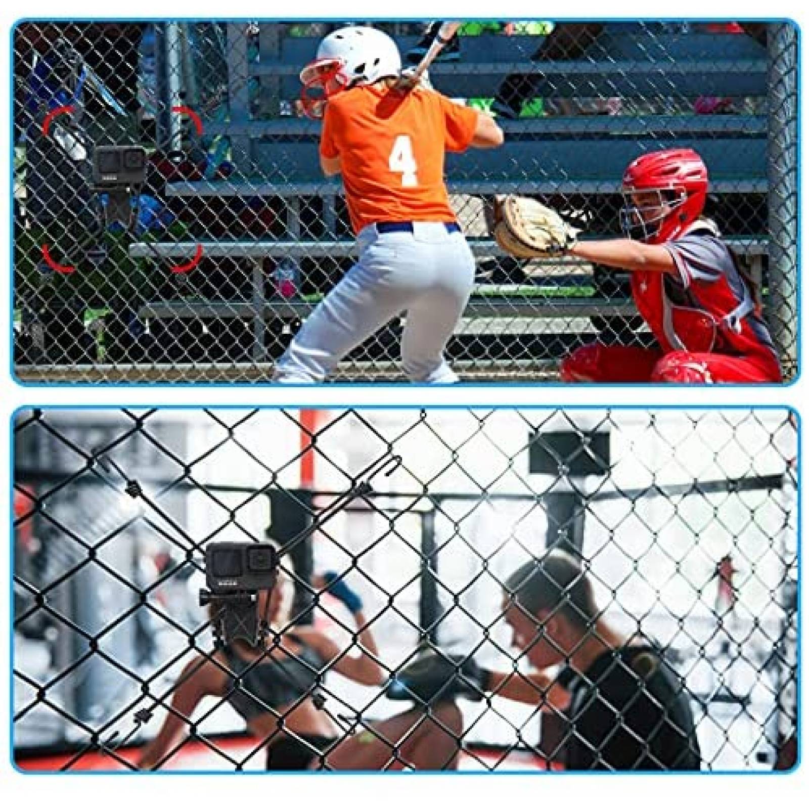 Montaje de Reja KOQEIEY para GoPro Action/One X2 -Negro