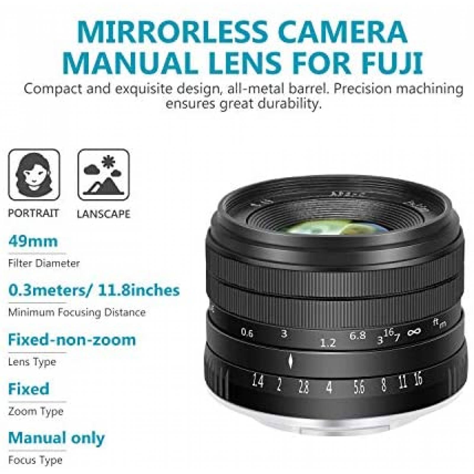 Lente de Camara NEEWER 35.4 F1.4 gran Apertura Prime APS-C