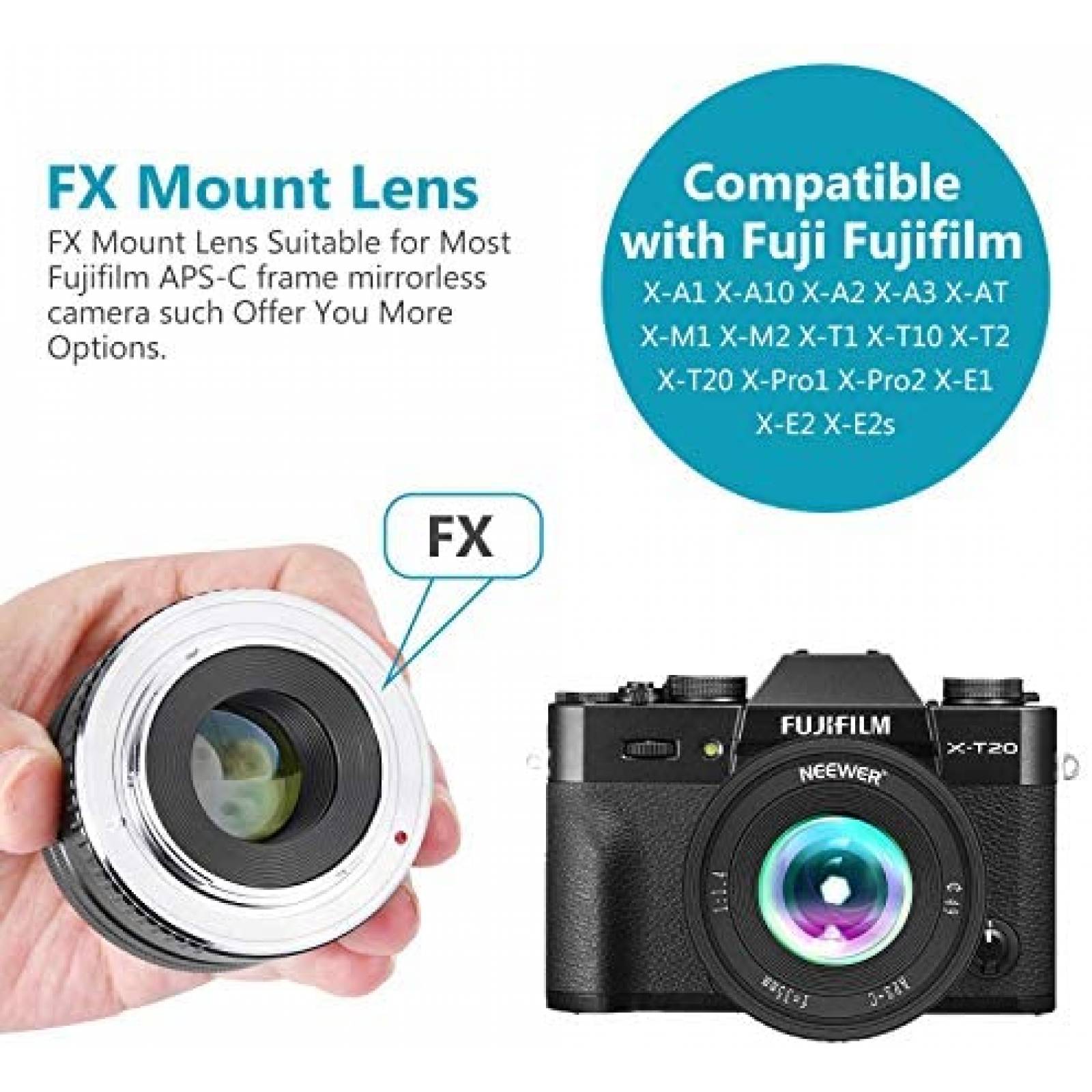 Lente de Camara NEEWER 35.4 F1.4 gran Apertura Prime APS-C