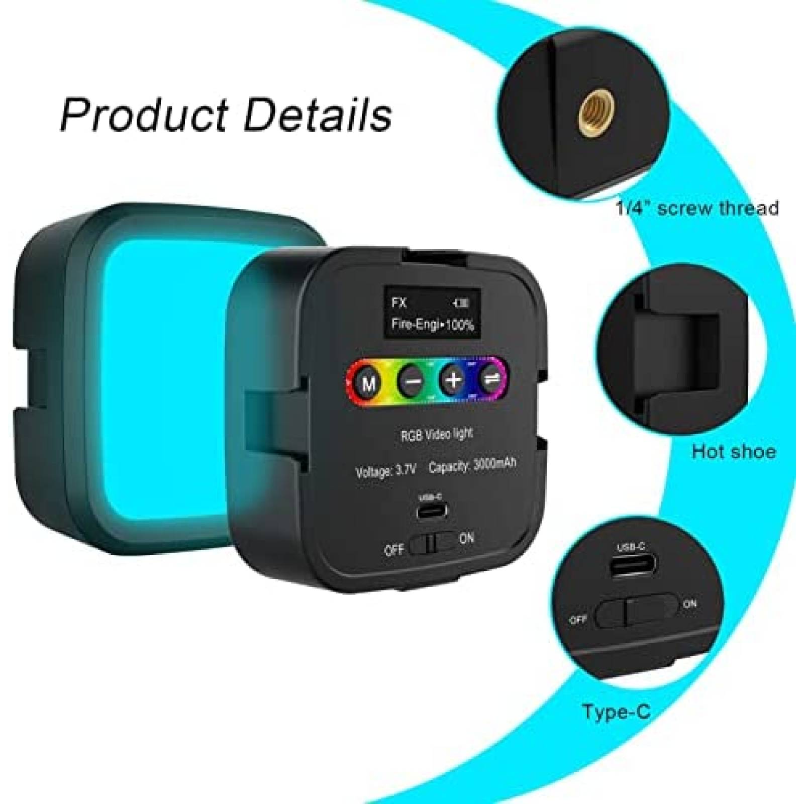 Luz Portatil Obeamiu LED para Camara Incluye Mini Tripode