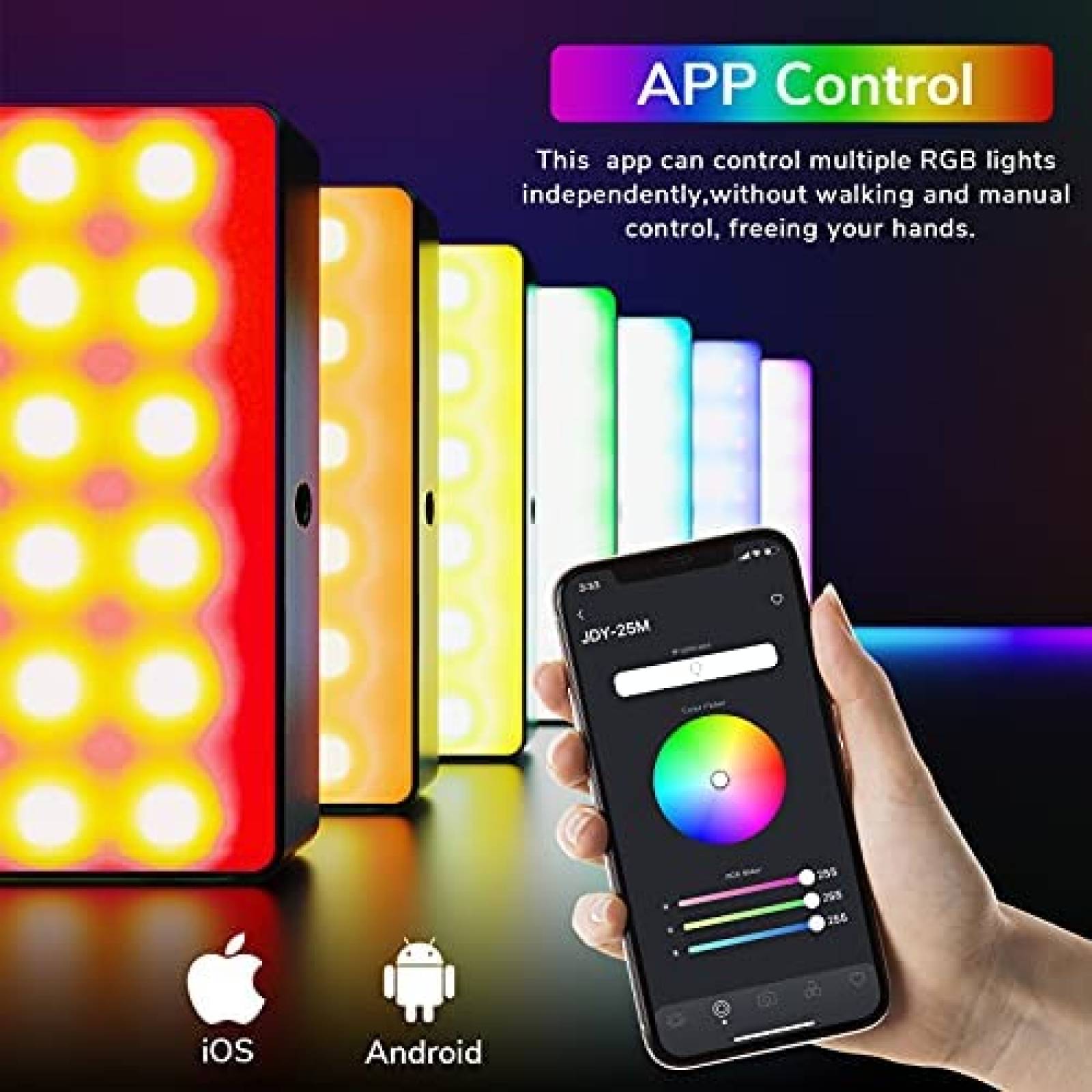 Luz de Video PIXEL 0.55'' x 2.28'' x3.89'' LED 2500K-8500K