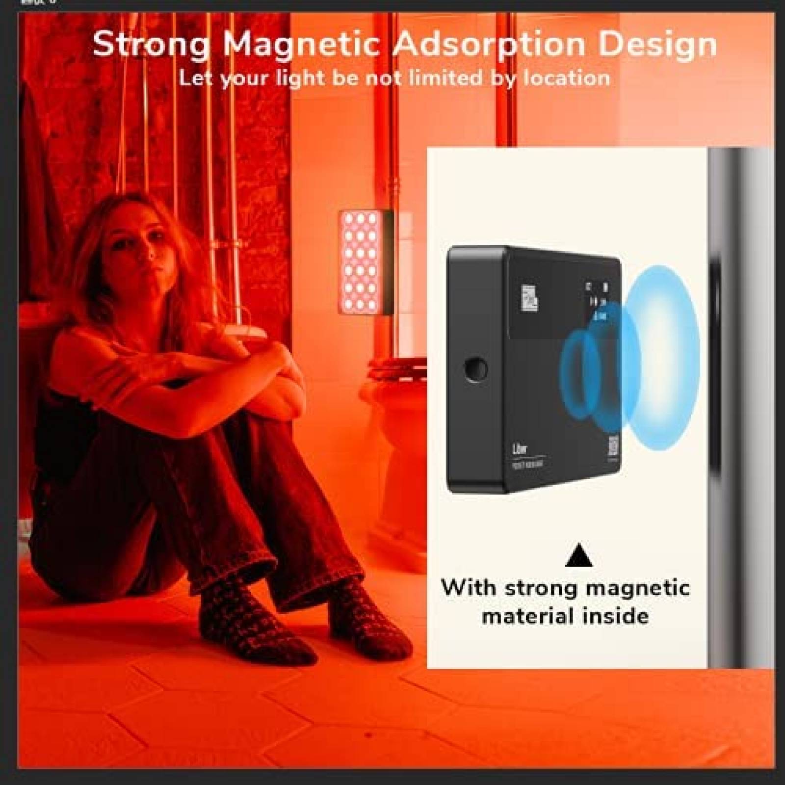 Luz de Video PIXEL 0.55'' x 2.28'' x3.89'' LED 2500K-8500K