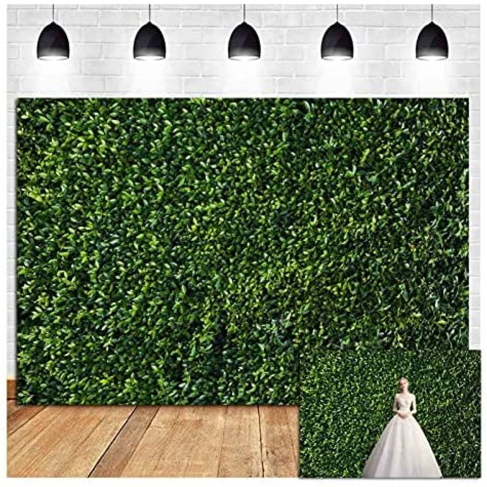 Fondo de Fotografia Qian de 7x5 Pies -Naturaleza Verde