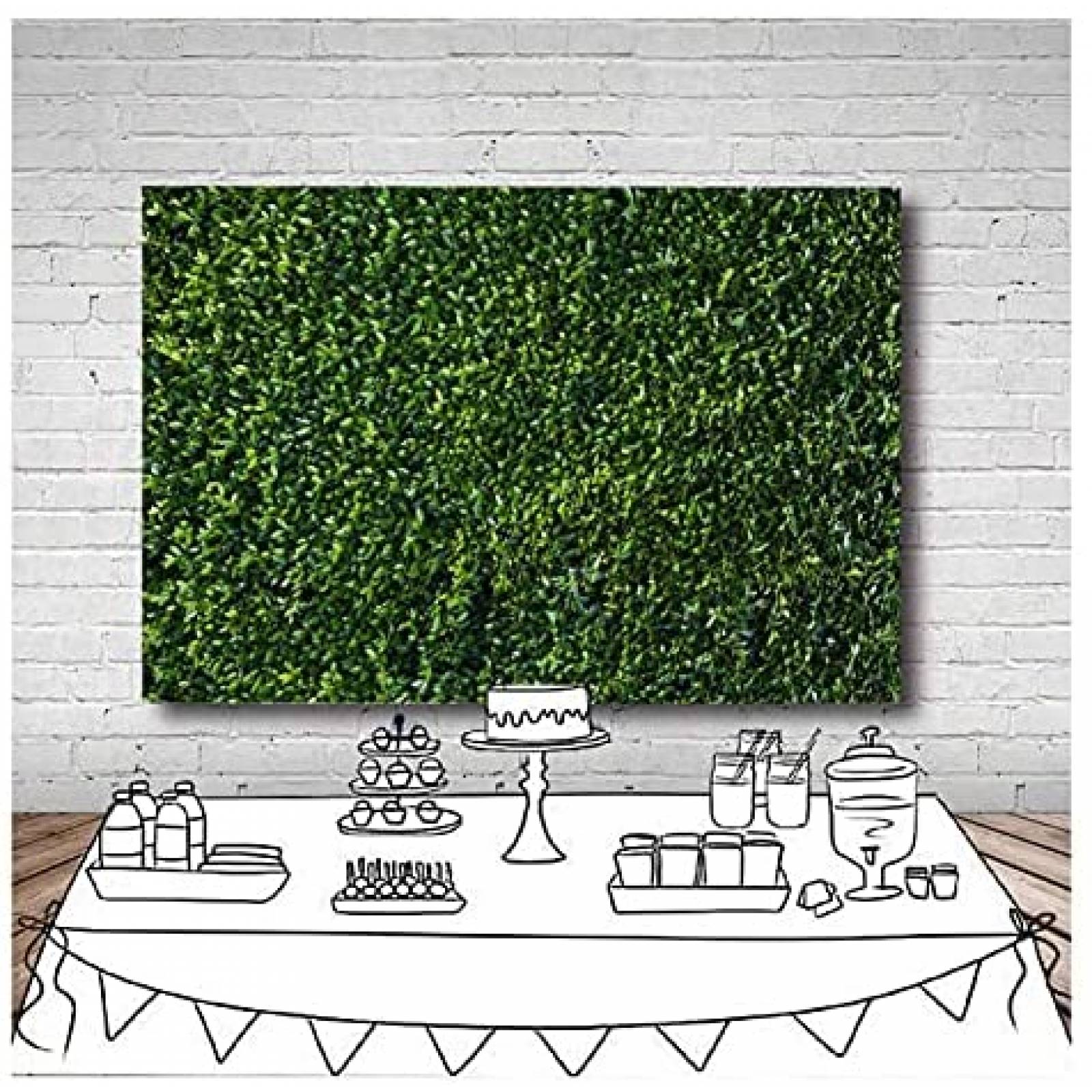 Fondo de Fotografia Qian de 7x5 Pies -Naturaleza Verde