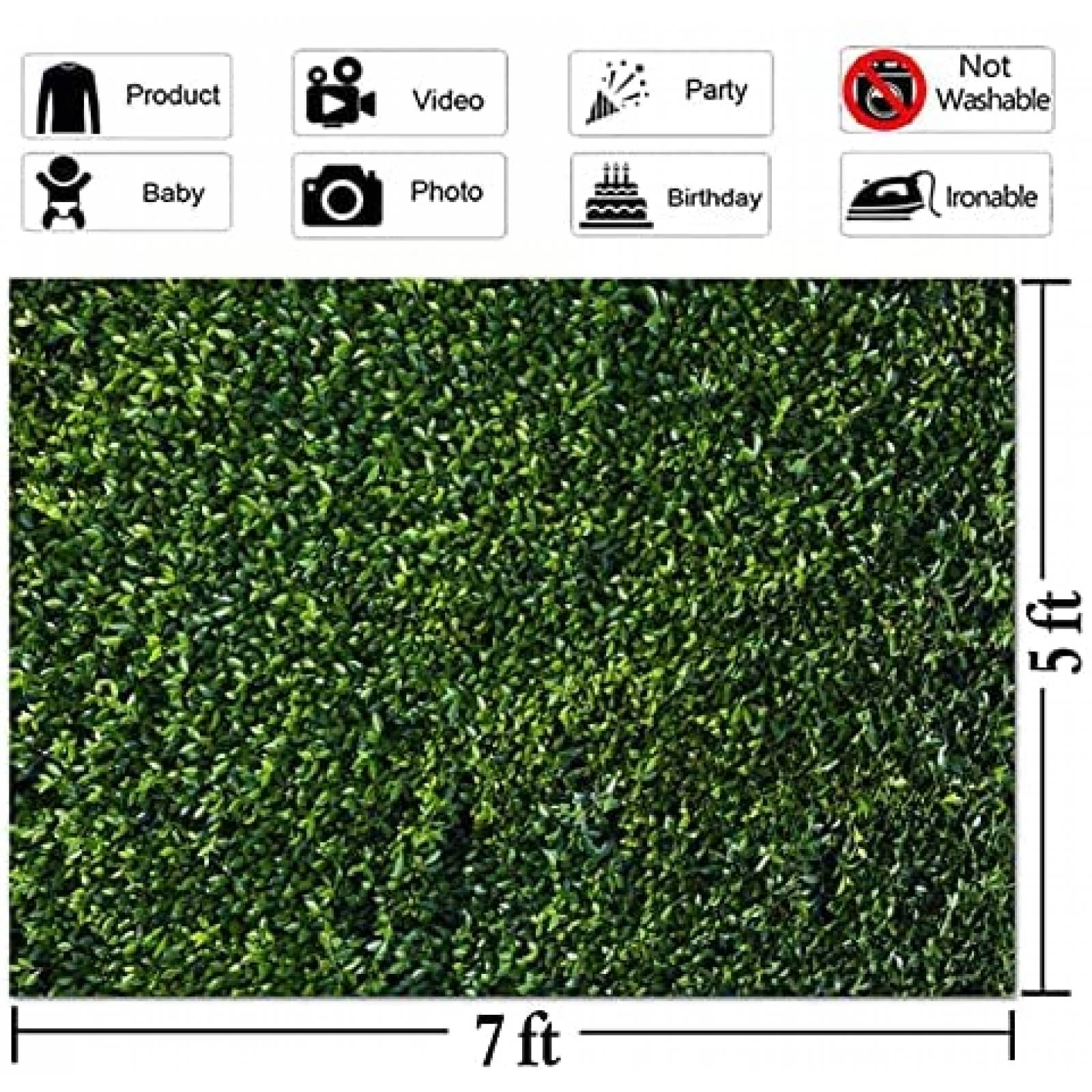 Fondo de Fotografia Qian de 7x5 Pies -Naturaleza Verde