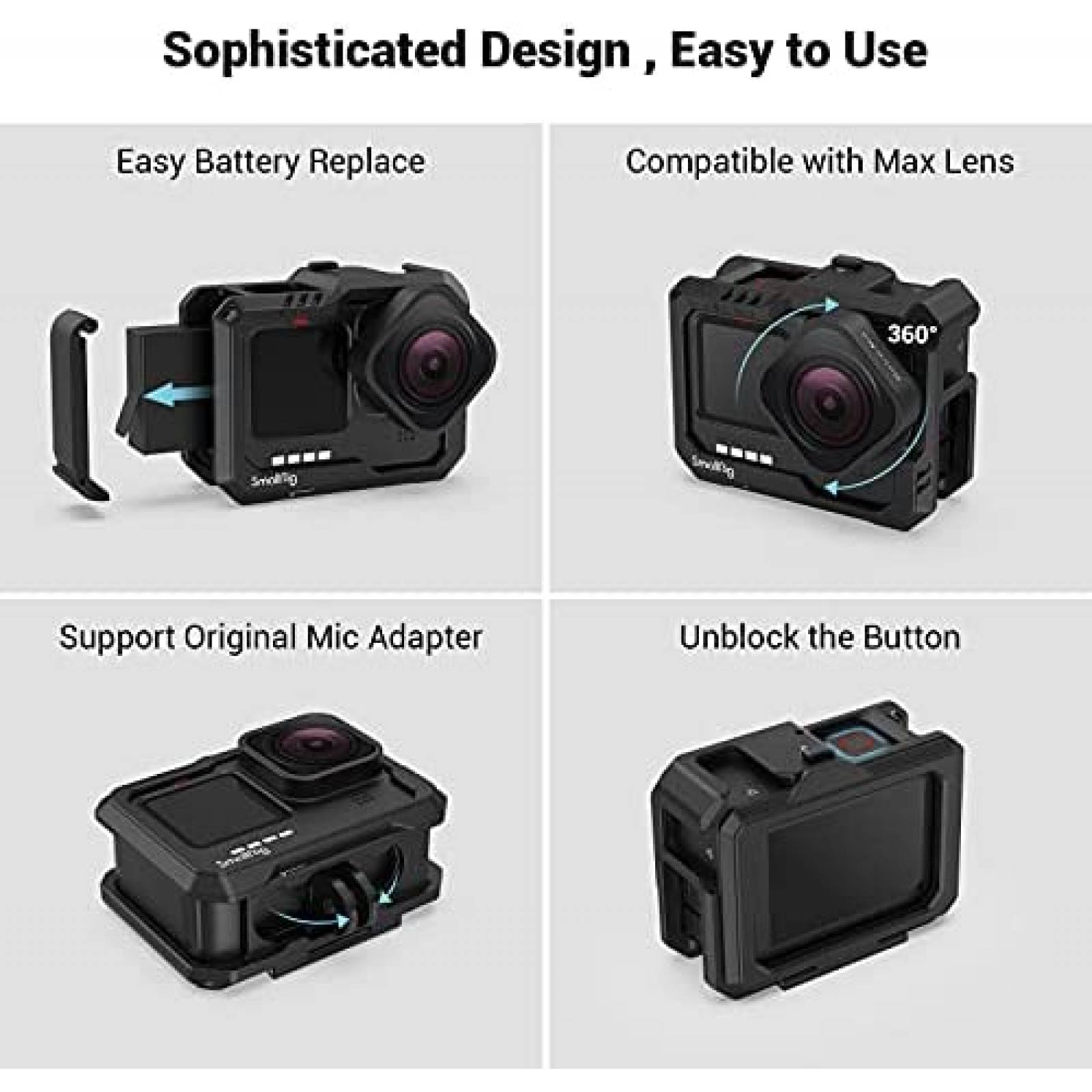 Estabilizador SMALLRIG 3083 para GoPro Hero 9/10 -Negro