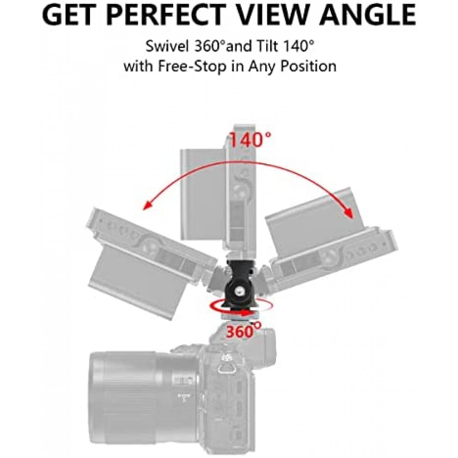 Soporte de montaje TOAZOE para monitor de campo 360 -Negro