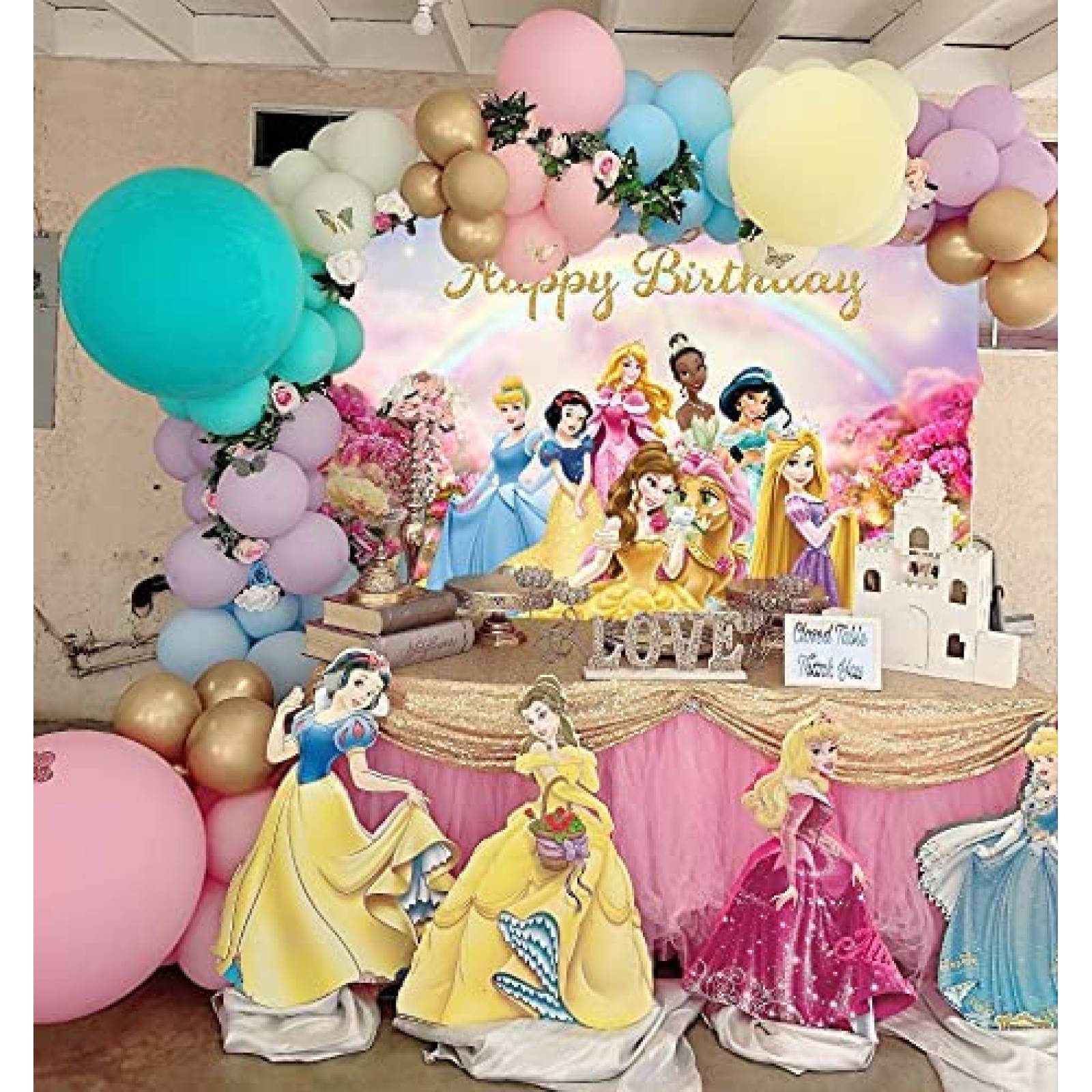 Fondo Fotografico TXUE Princesas Disney Decoracion Cumple