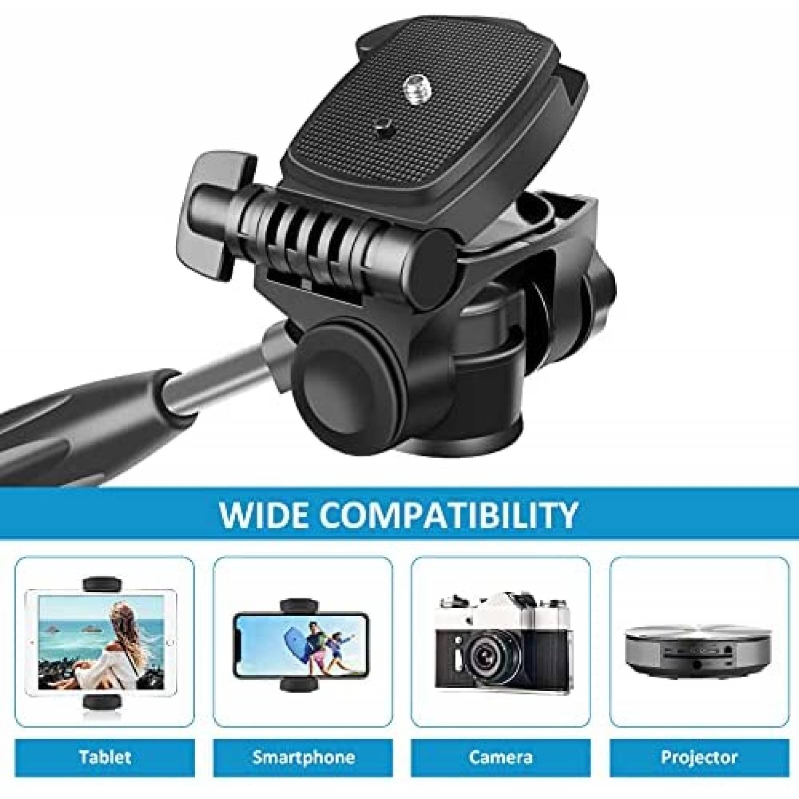 Tripode UEGOGO de Altura Ajustable 63" para Camara -Negro