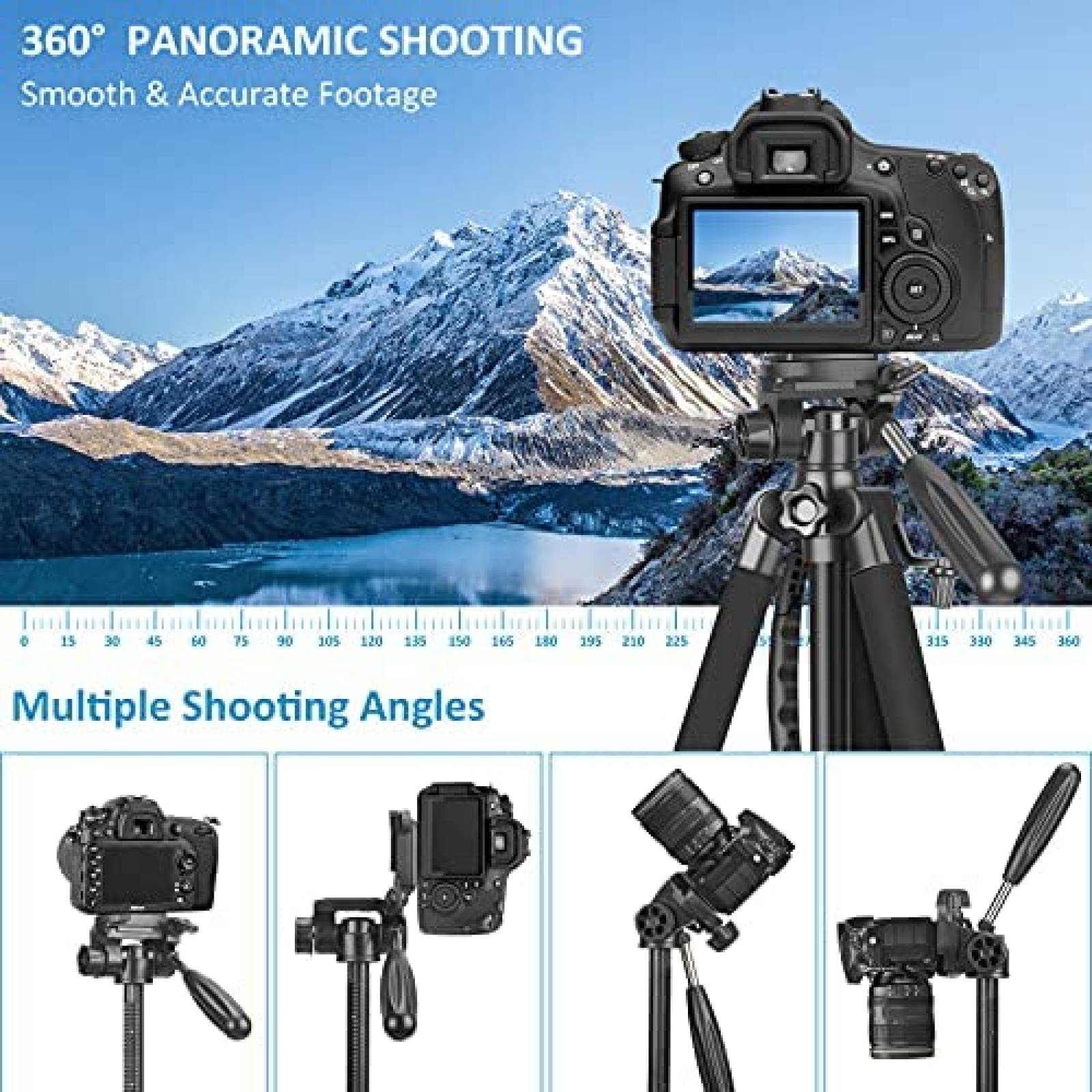 Tripode UEGOGO de Altura Ajustable 63" para Camara -Negro