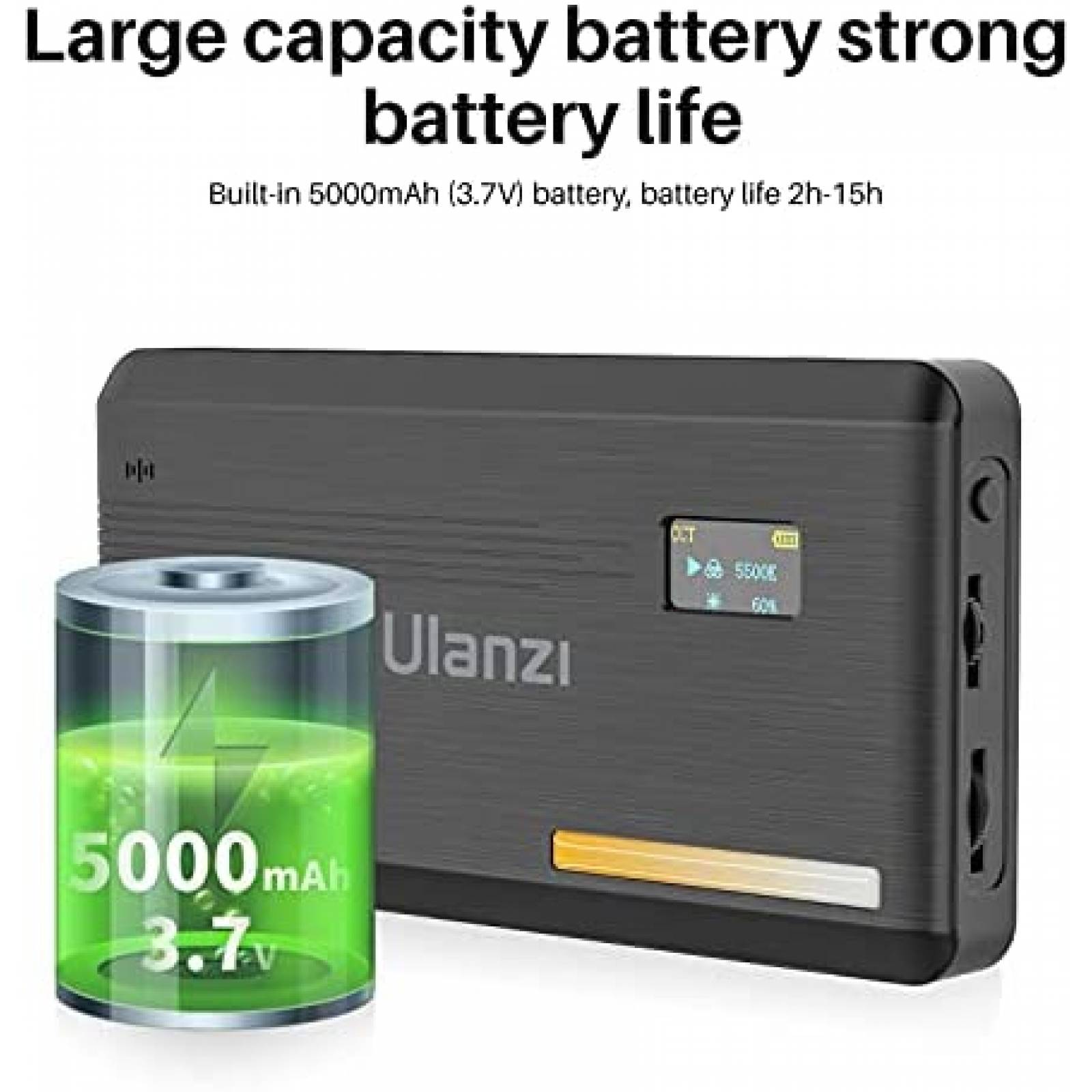 Panel de Luz LED ULANZI VL200 2500-9000K Bi Color -Negro