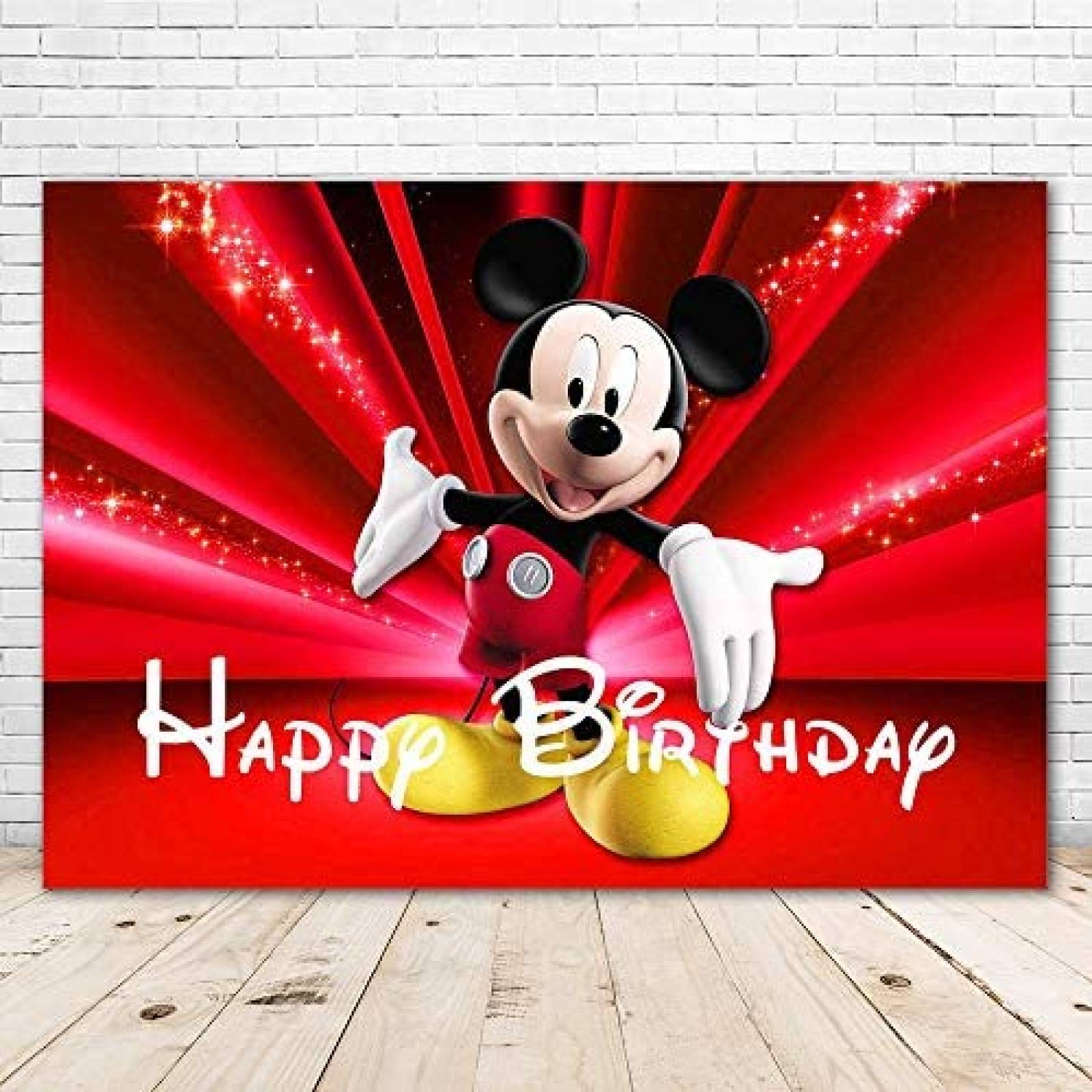Fondo de Fotografia VV Backdrop 7x5 Pies Mickey Mouse -Rojo