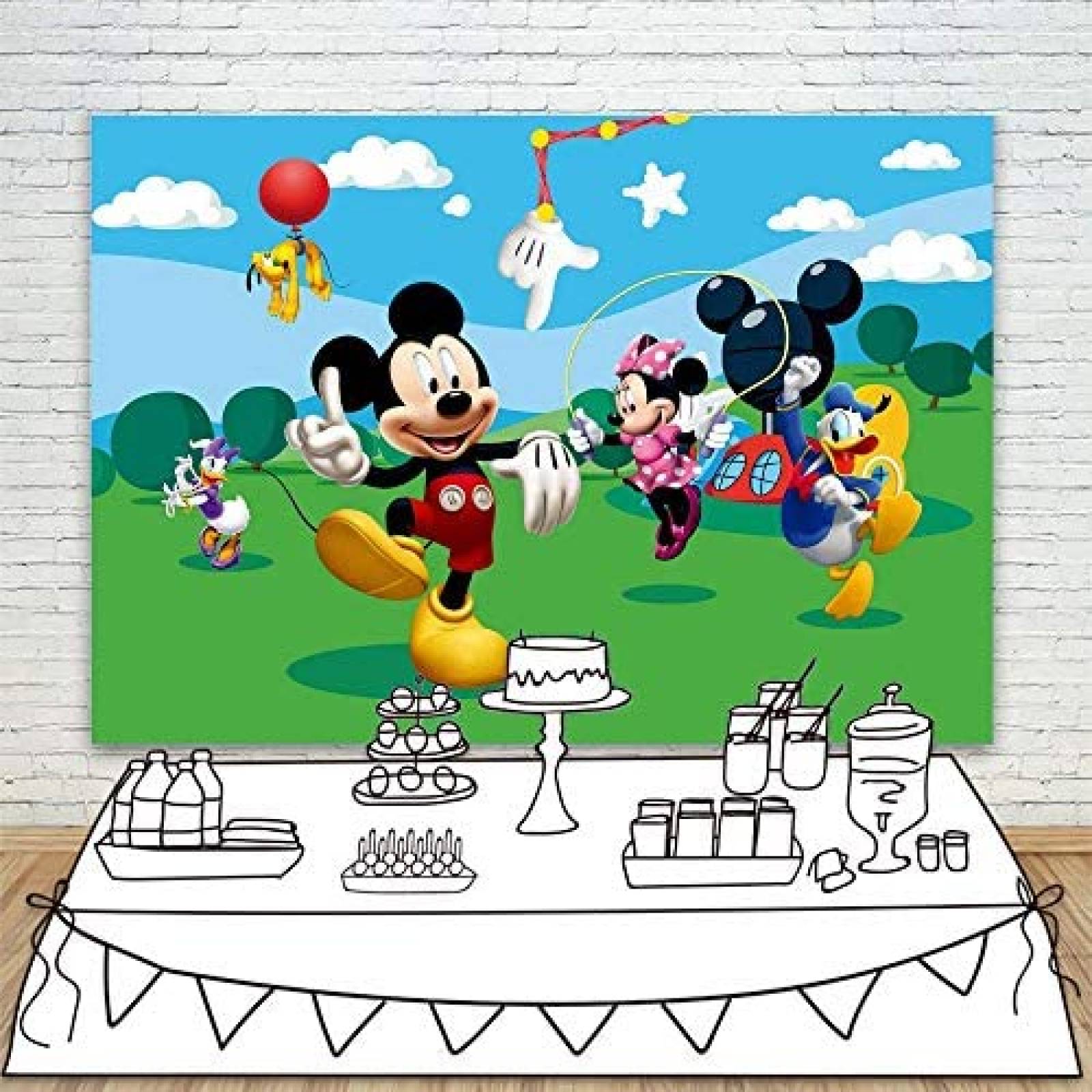Telon de Fondo VV Backdrop La Casa de Mickey Mouse 5x3ft