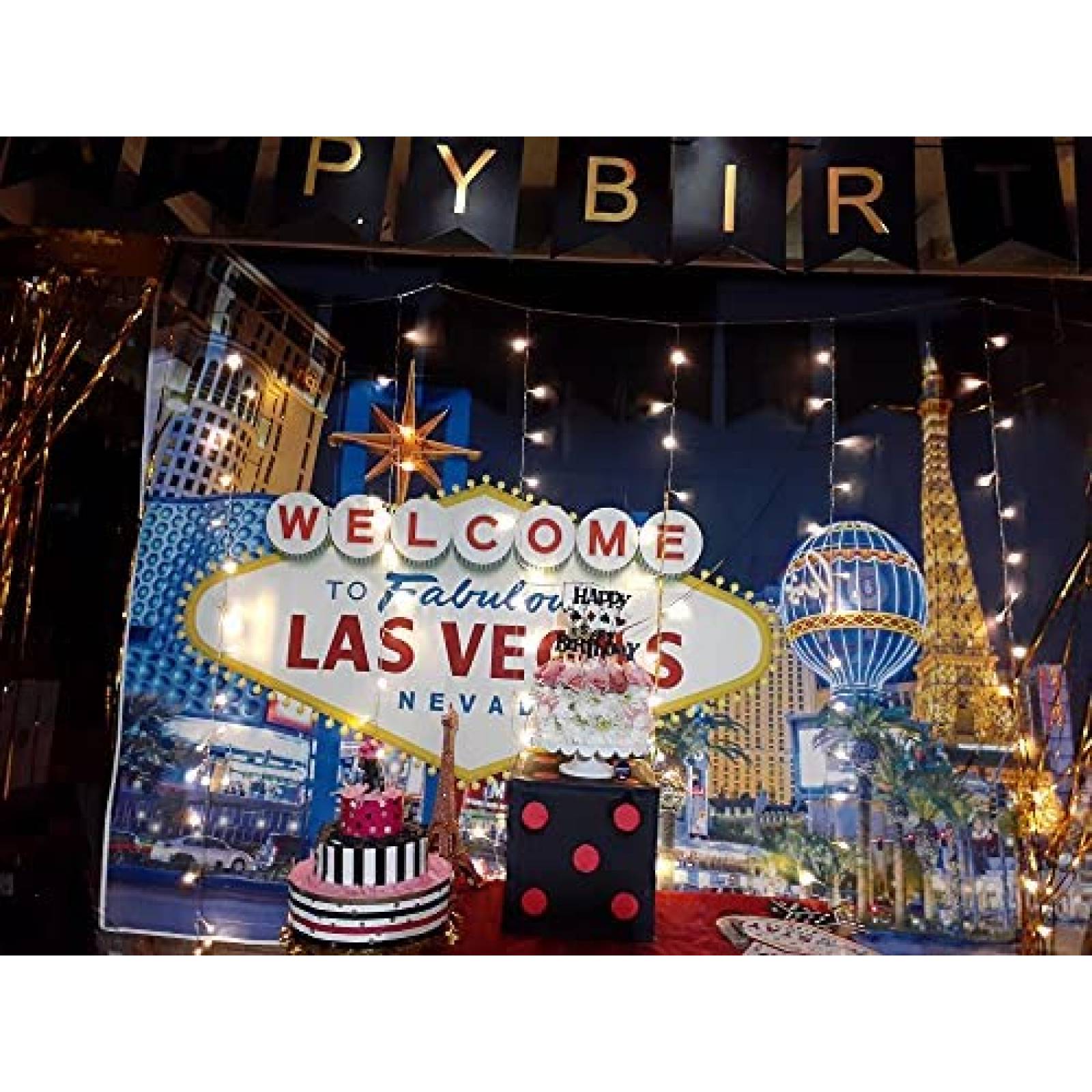 Fondo para Fotografia WR de 7x5 Pies -Las Vegas de Noche