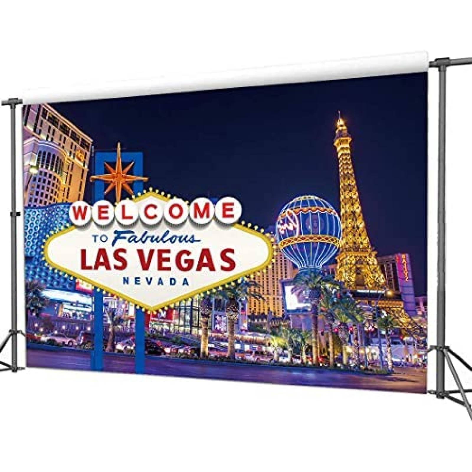 Fondo para Fotografia WR de 7x5 Pies -Las Vegas de Noche