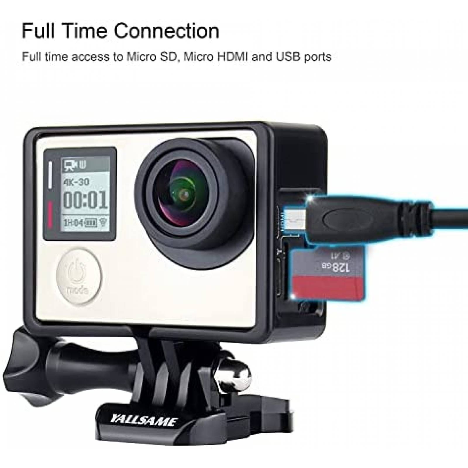 Protector para GoPro Hero 4 YALLSAME de silicon -Negro