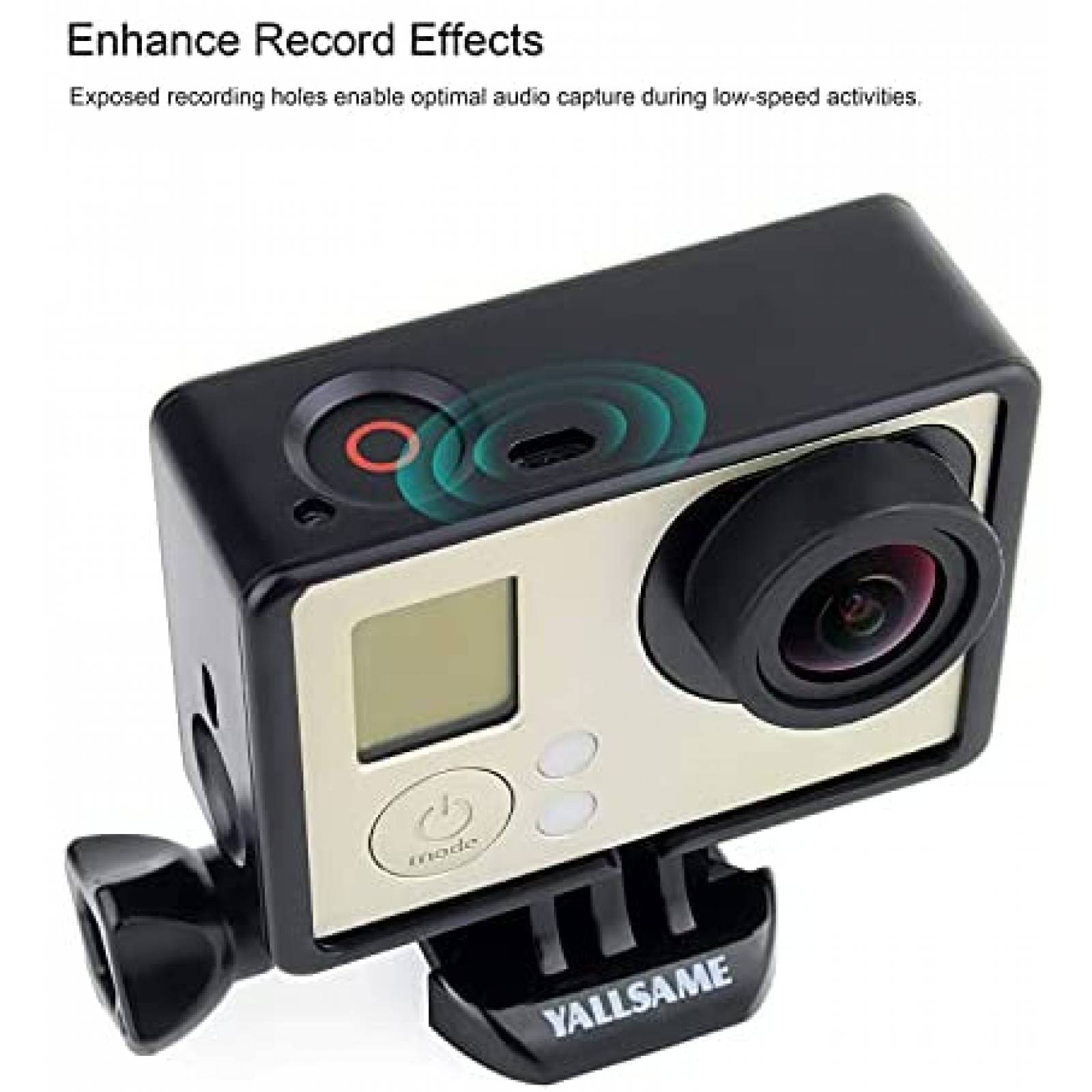 Protector para GoPro Hero 4 YALLSAME de silicon -Negro