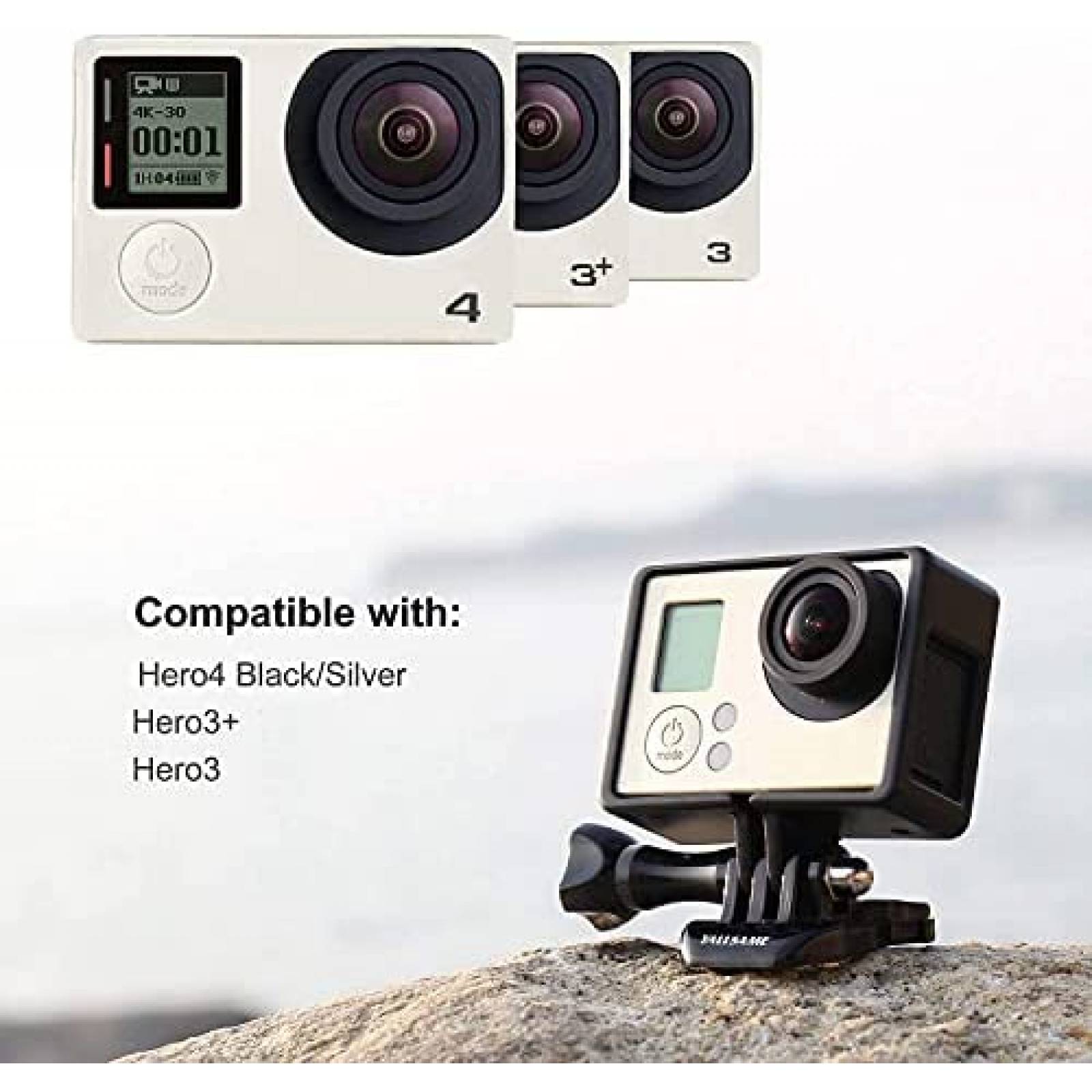 Protector para GoPro Hero 4 YALLSAME de silicon -Negro