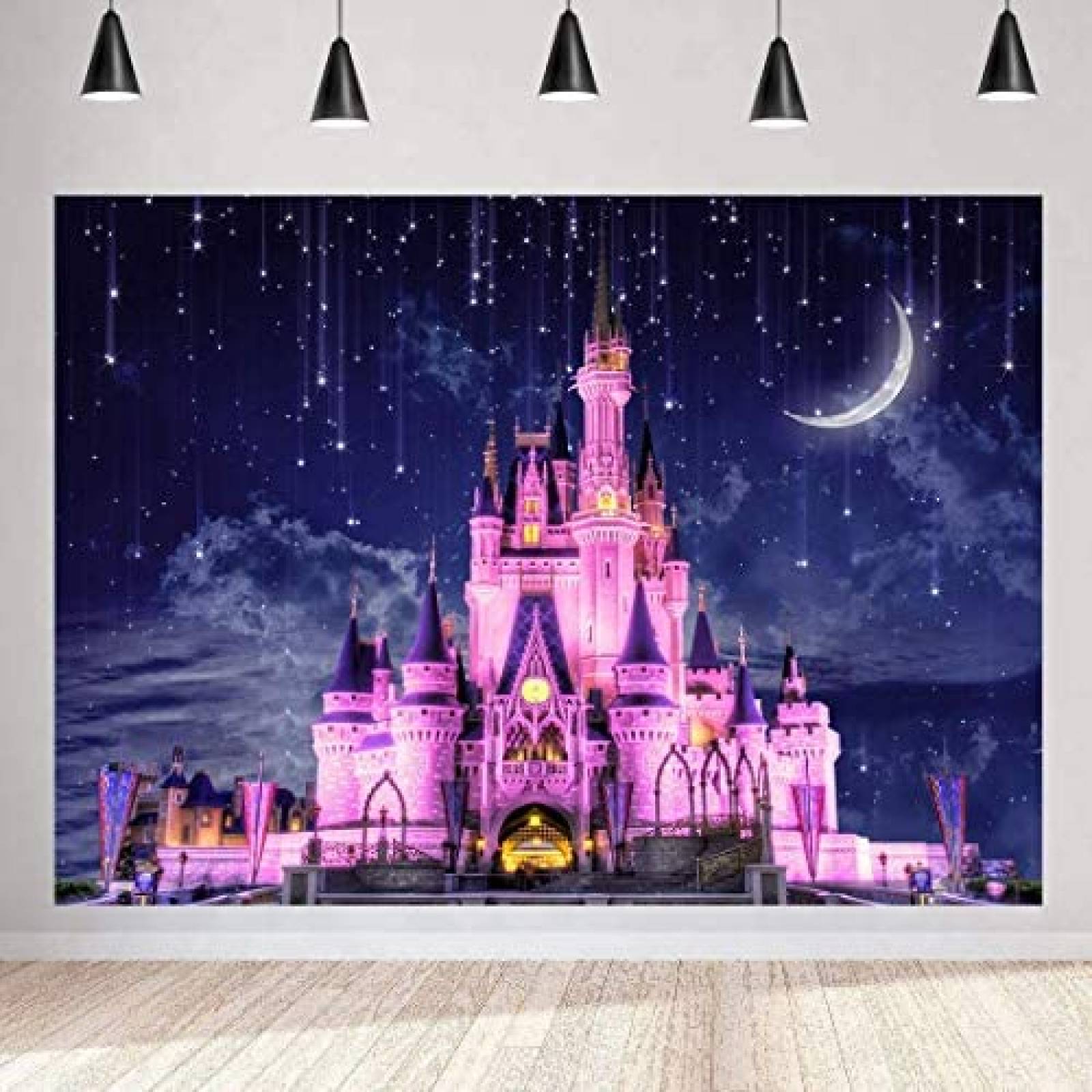 Telon de Fondo Younger Land Castillo de Disney 7x5ft -Azul