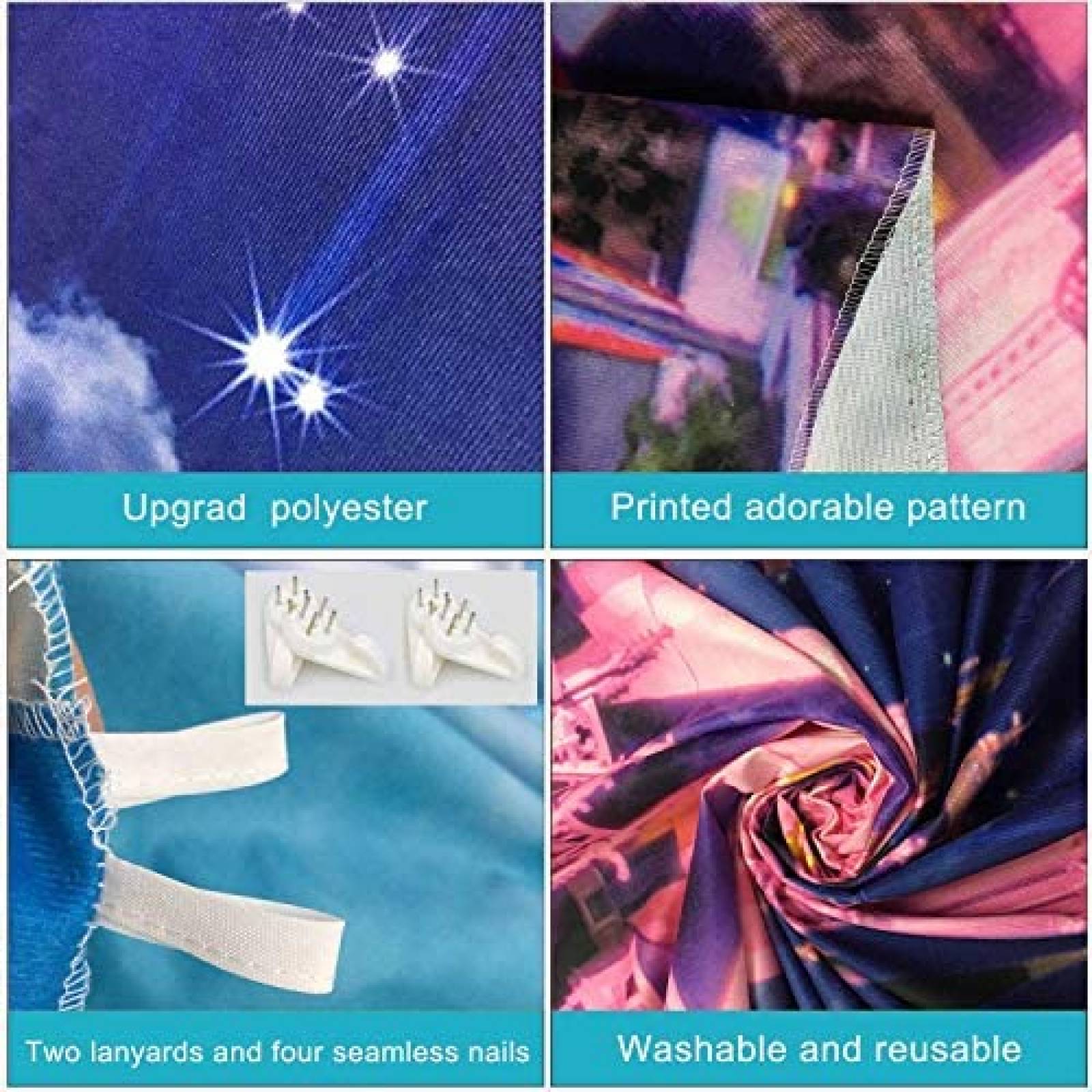 Telon de Fondo Younger Land Castillo de Disney 7x5ft -Azul