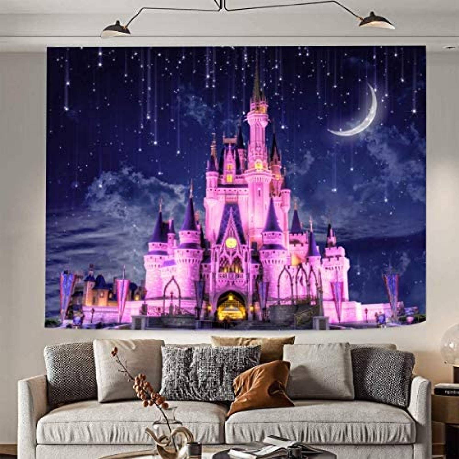 Telon de Fondo Younger Land Castillo de Disney 7x5ft -Azul