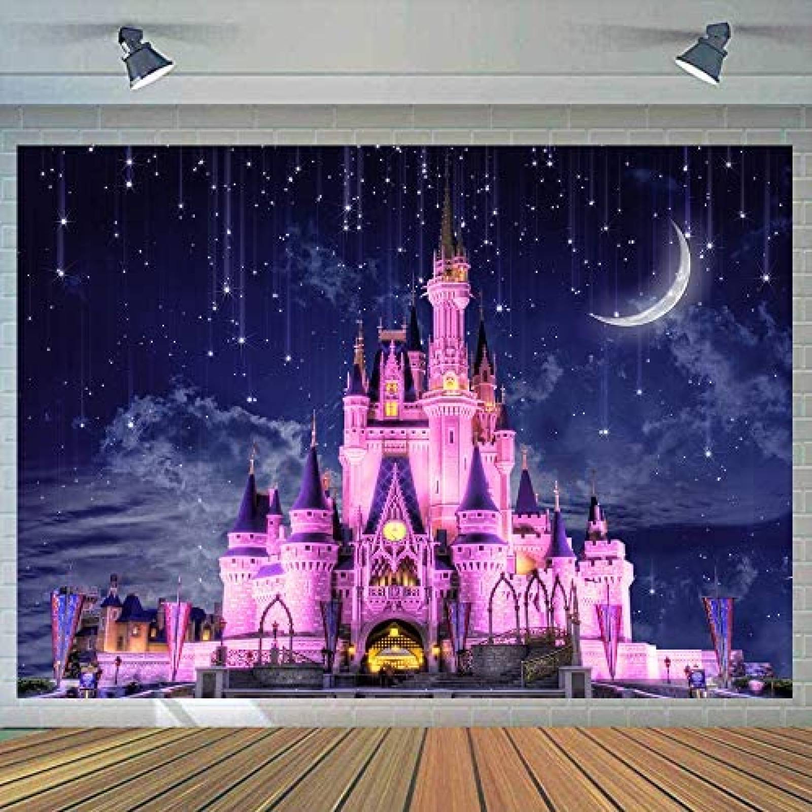Telon de Fondo Younger Land Castillo de Disney 7x5ft -Azul