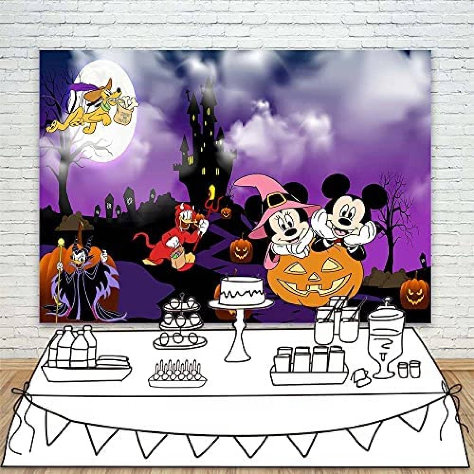 Fondo Fotografia YouRan Halloween Disney Mickey Minnie