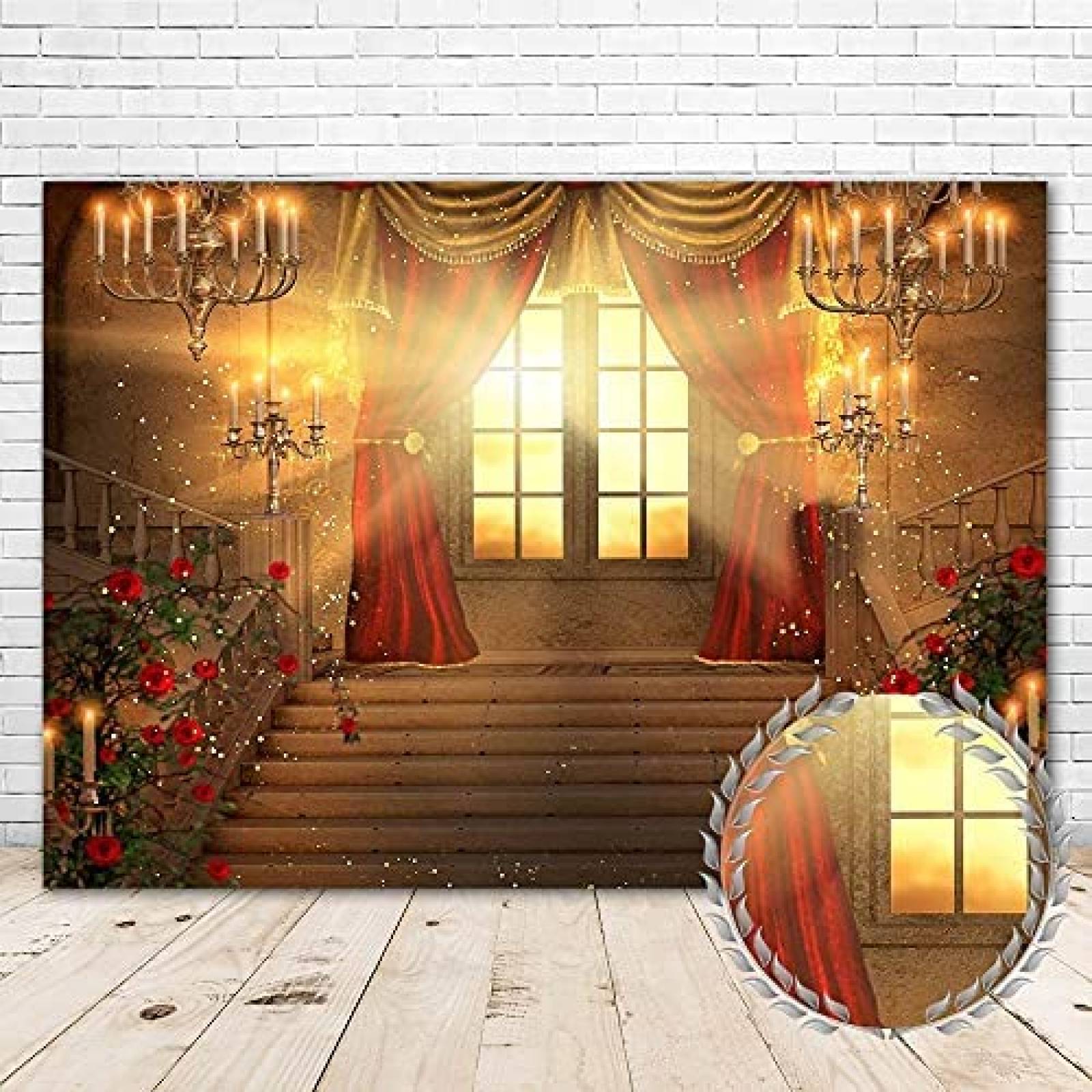 Fondo de Fotografia YouRan 7x5ft -Castillo Bella y la Bestia