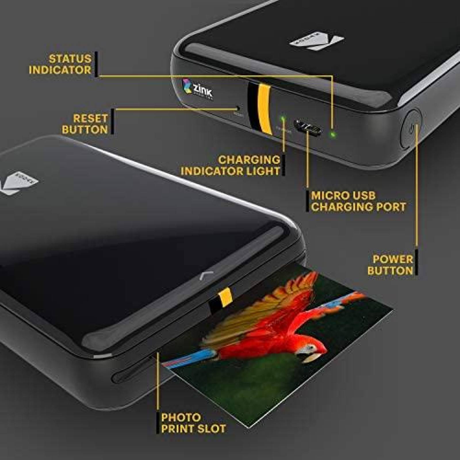 Impresora Zink Kodak Step Inalambrica fotos -Negro